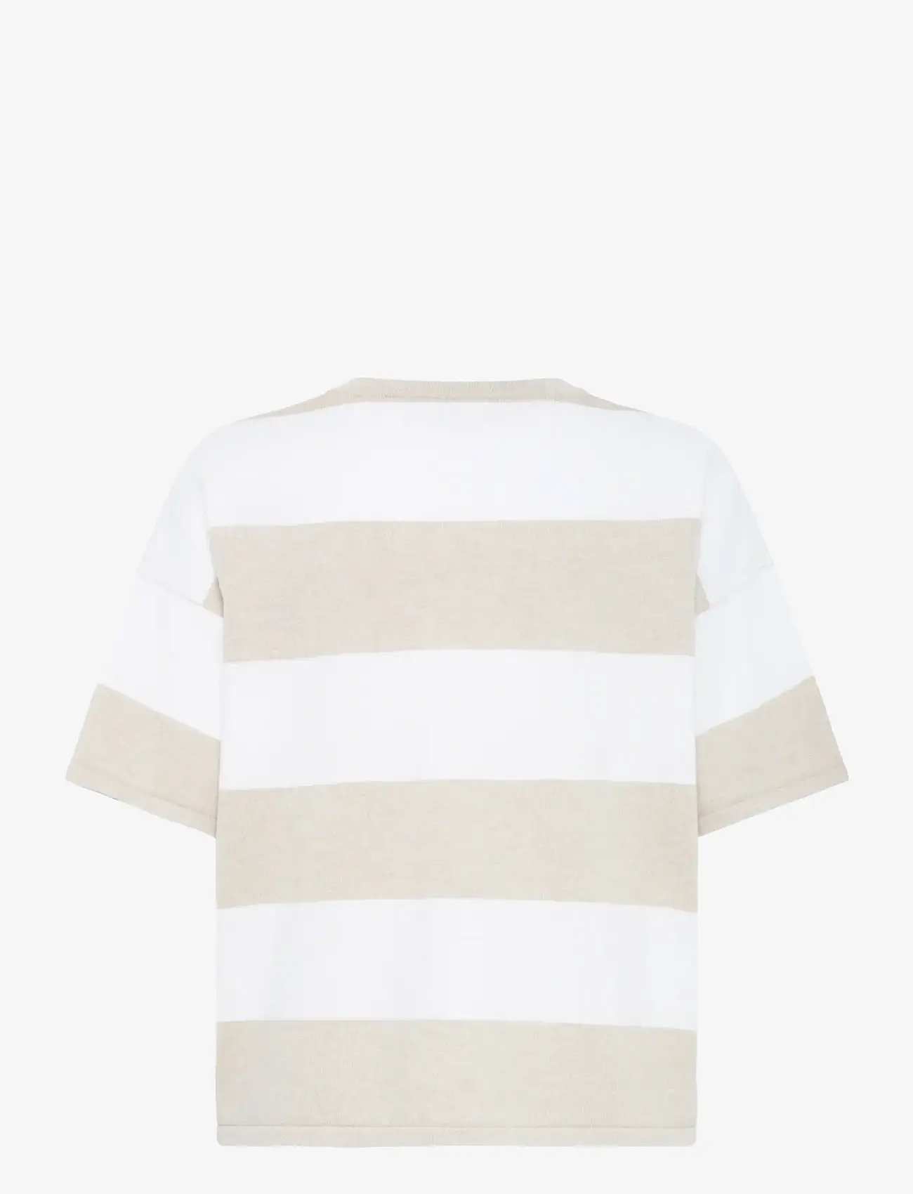 ICHI - IHLULS LOOSE SS - jumpers - wide oatmeal white stripe - 2