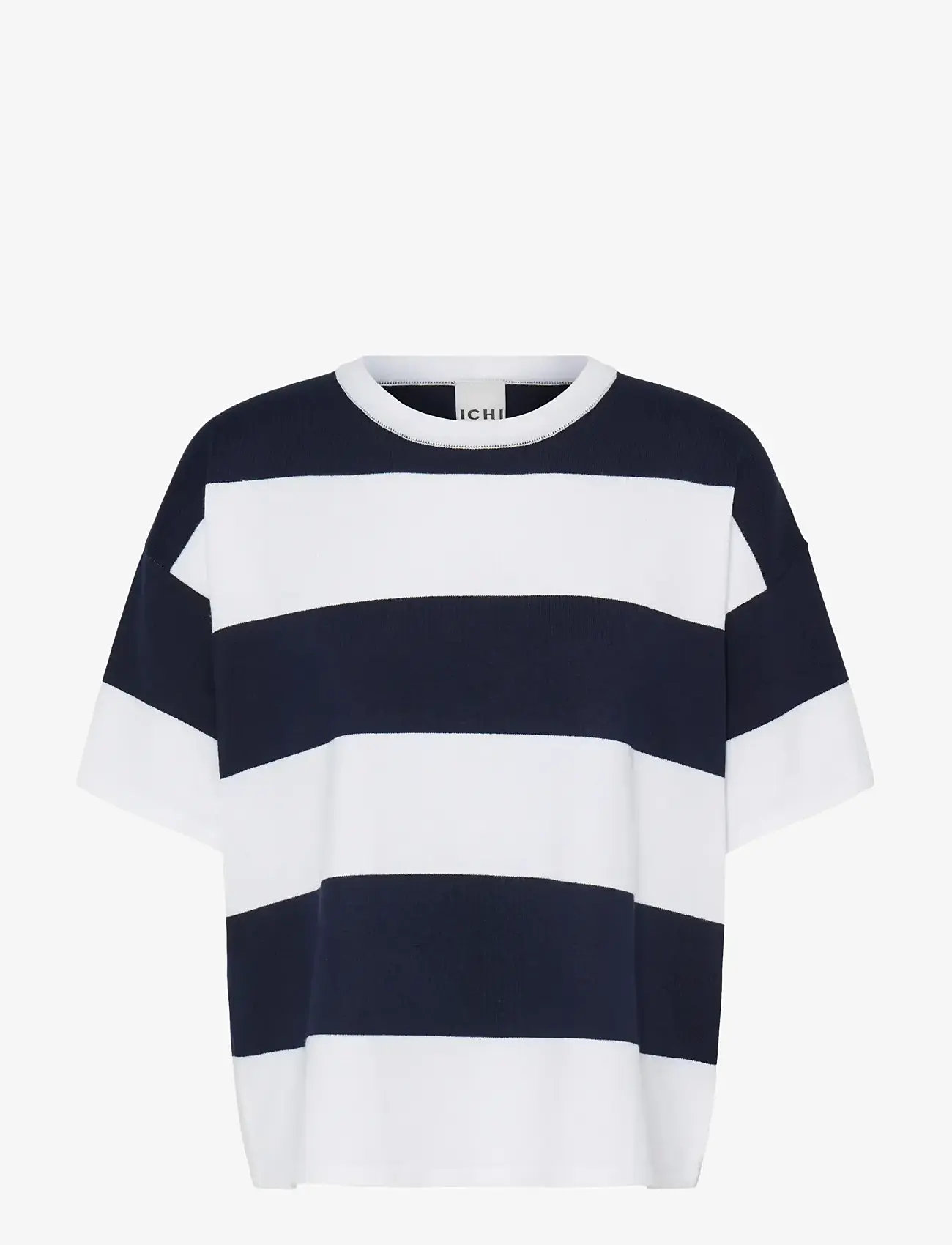 ICHI - IHLULS LOOSE SS - jumpers - wide total ec white stripe - 1