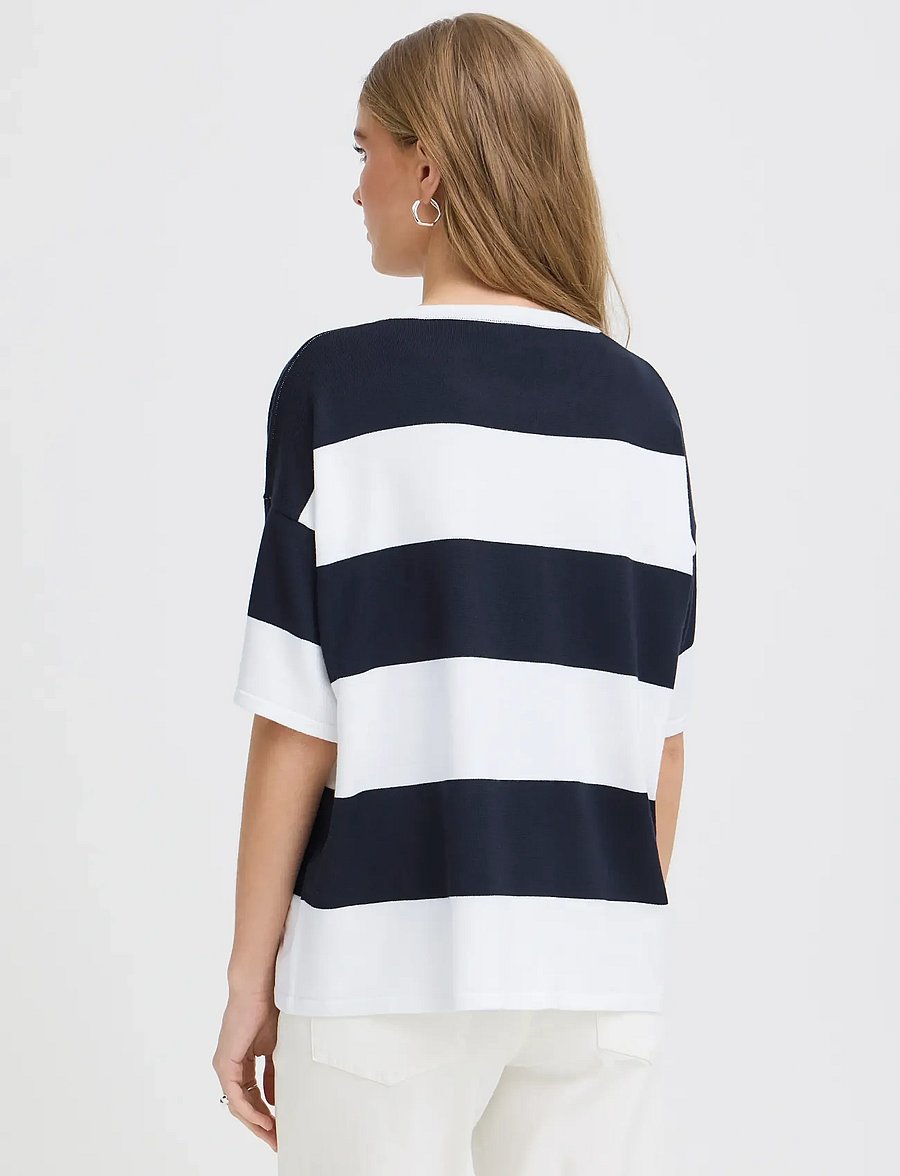 ICHI - IHLULS LOOSE SS - pullover - wide total ec white stripe - 3