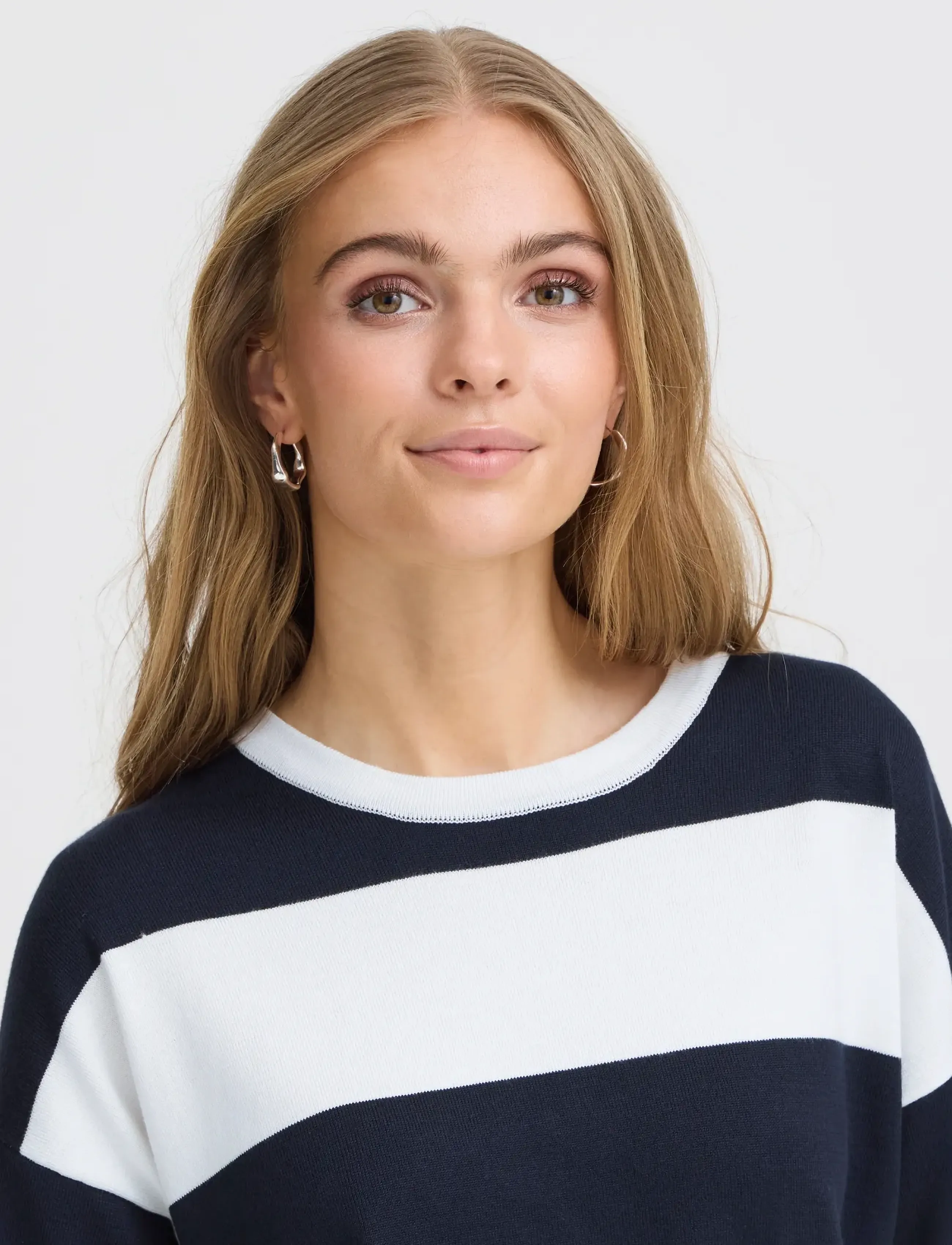 ICHI - IHLULS LOOSE SS - pullover - wide total ec white stripe - 4