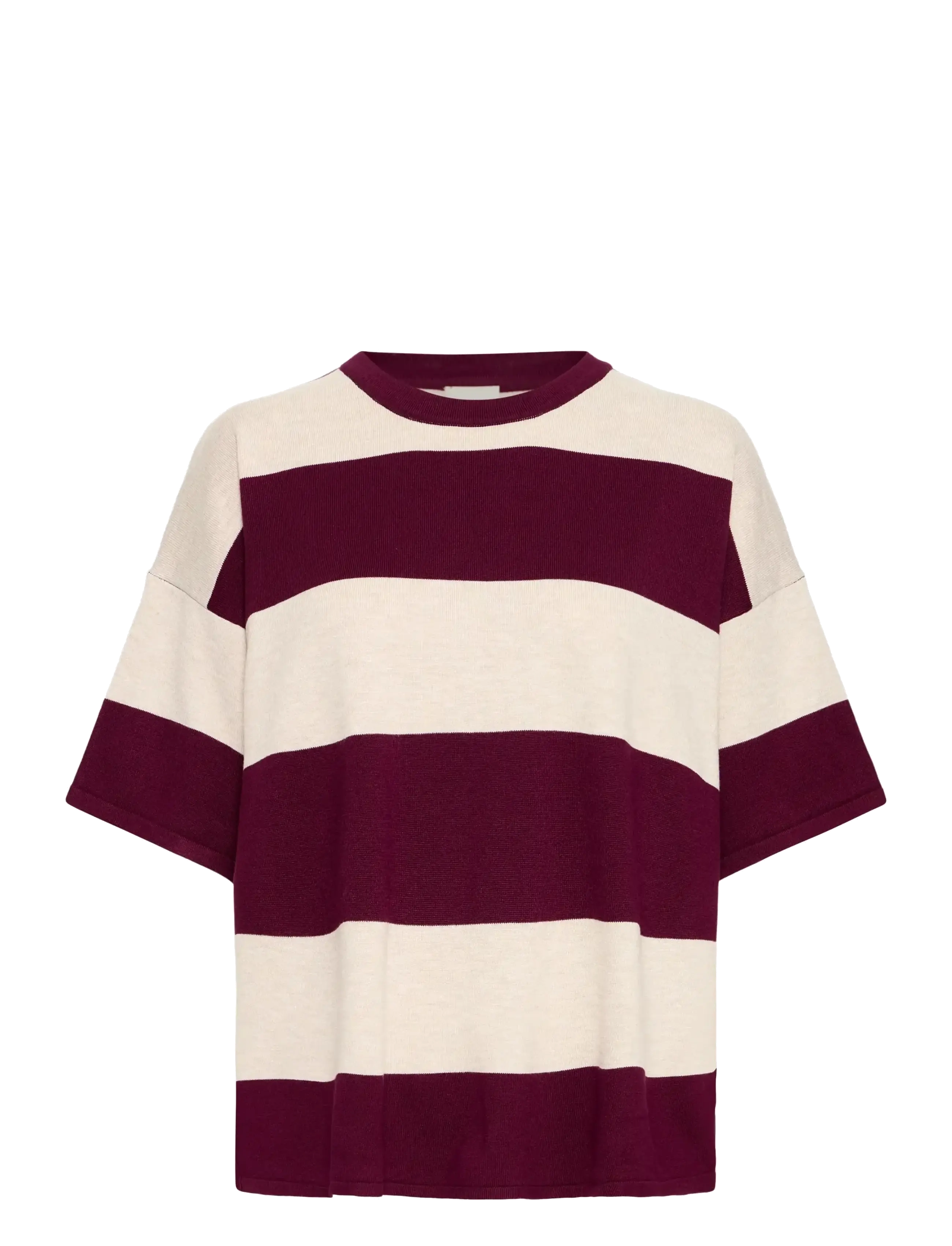 ICHI IHLULS LOOSE SS - Stickat - WIDE STRIPE RHODODENDRON / burgundy