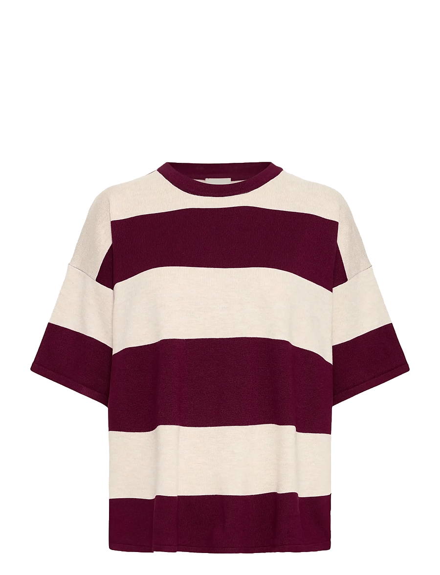ICHI - IHLULS LOOSE SS - striktrøjer - wide stripe rhododendron - 1
