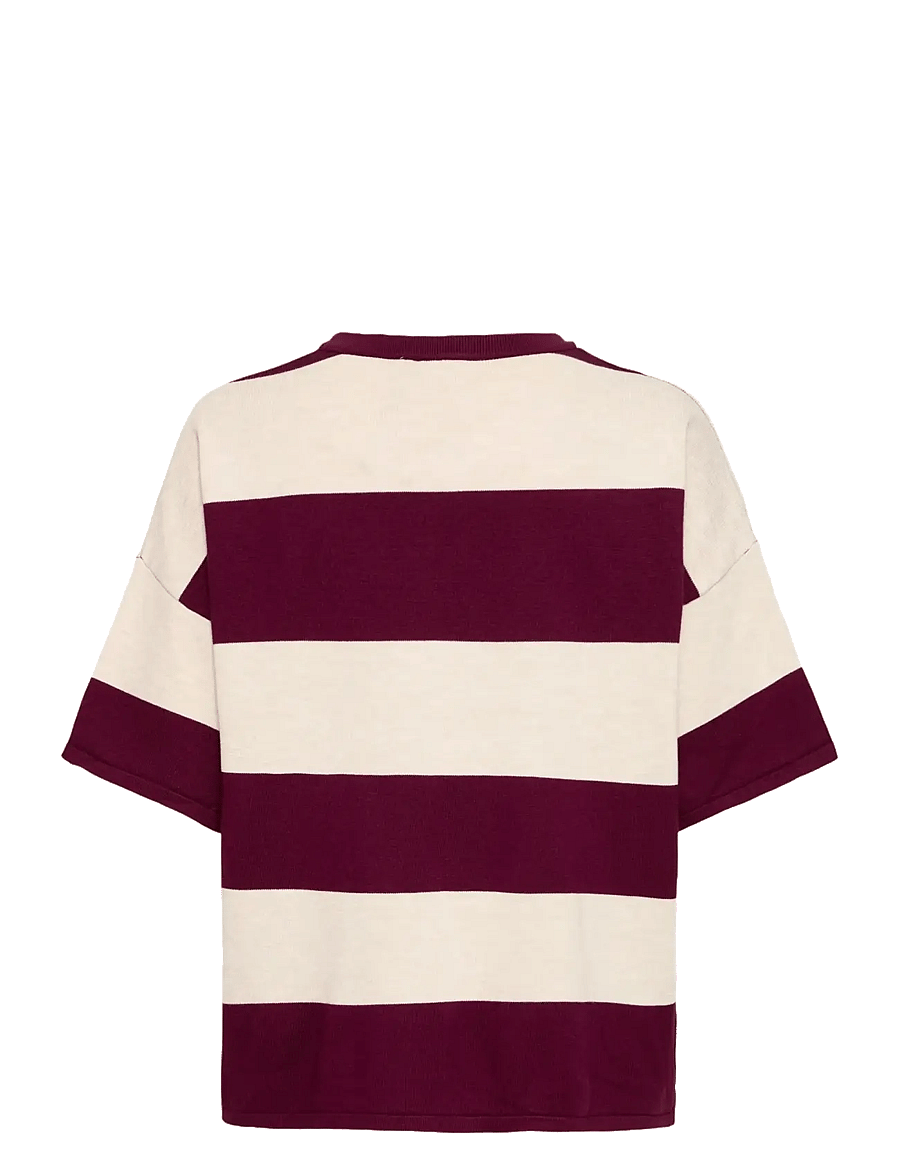 ICHI - IHLULS LOOSE SS - striktrøjer - wide stripe rhododendron - 2