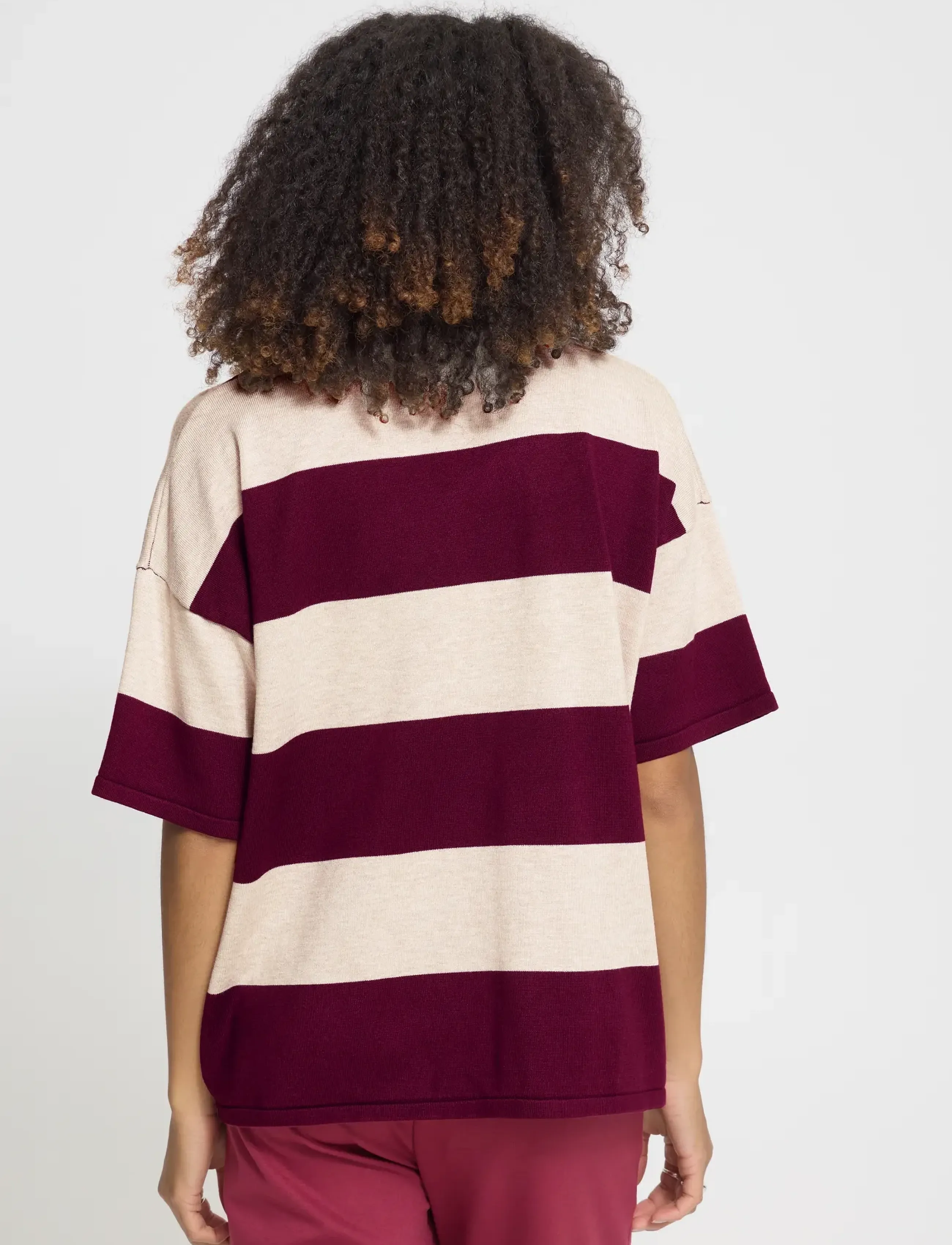 ICHI - IHLULS LOOSE SS - striktrøjer - wide stripe rhododendron - 3