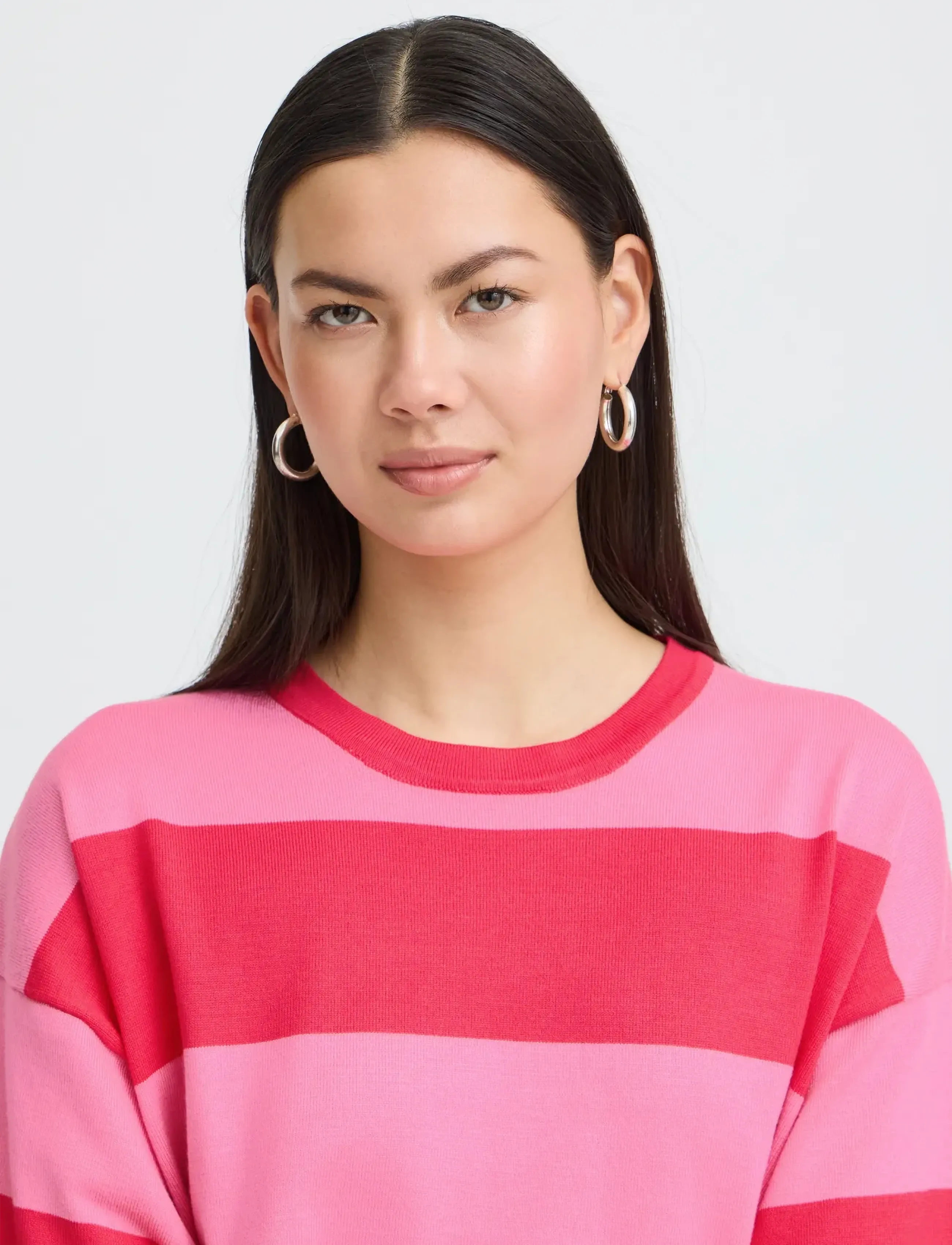 ICHI - IHLULS LOOSE SS - laveste priser - wide azalea pink stripe - 4