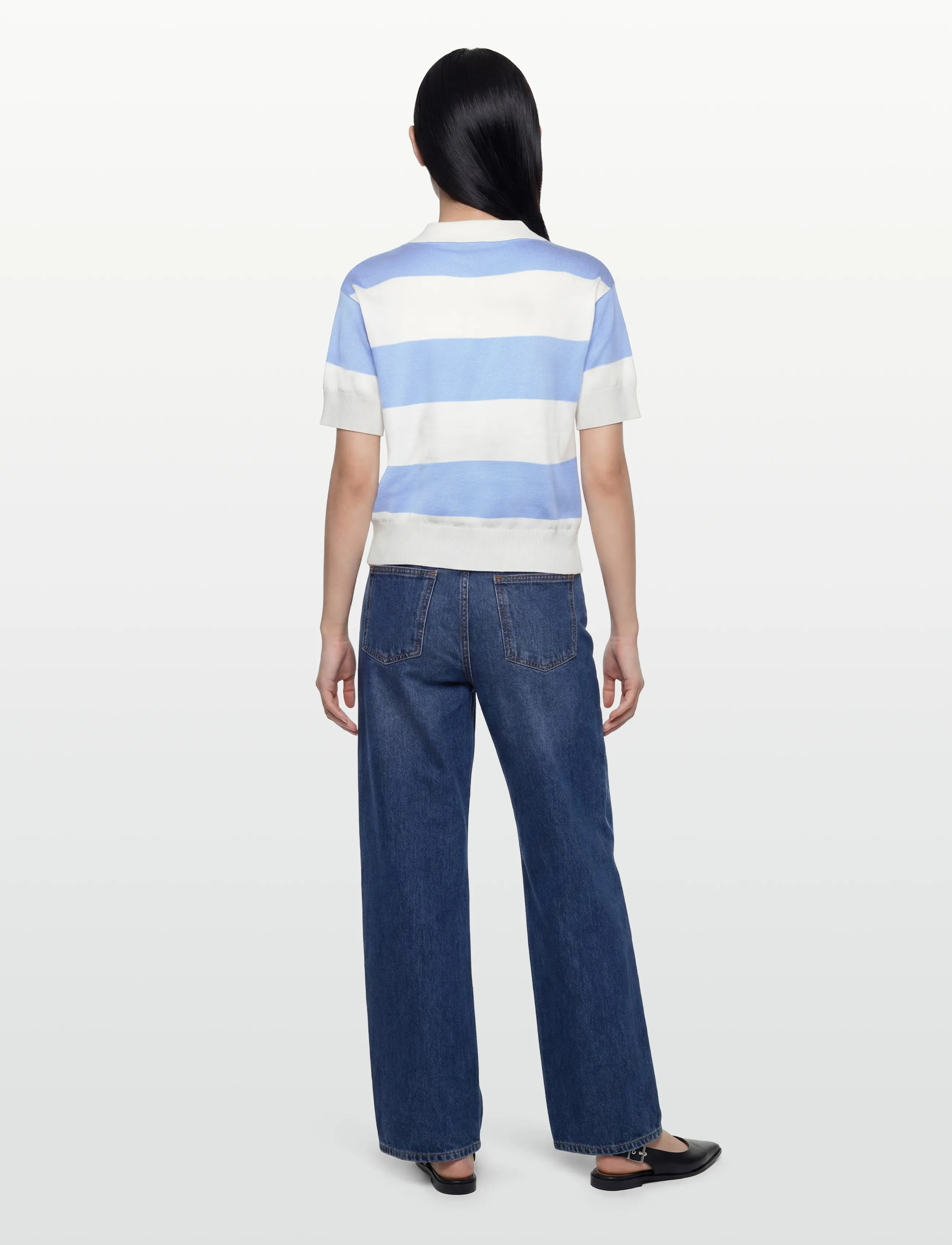 ICHI - IHLULS POLO SS - laveste priser - wide cloud belair stripe - 4