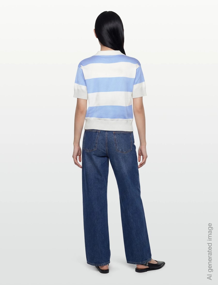 ICHI - IHLULS POLO SS - poloshirts - wide cloud belair stripe - 4