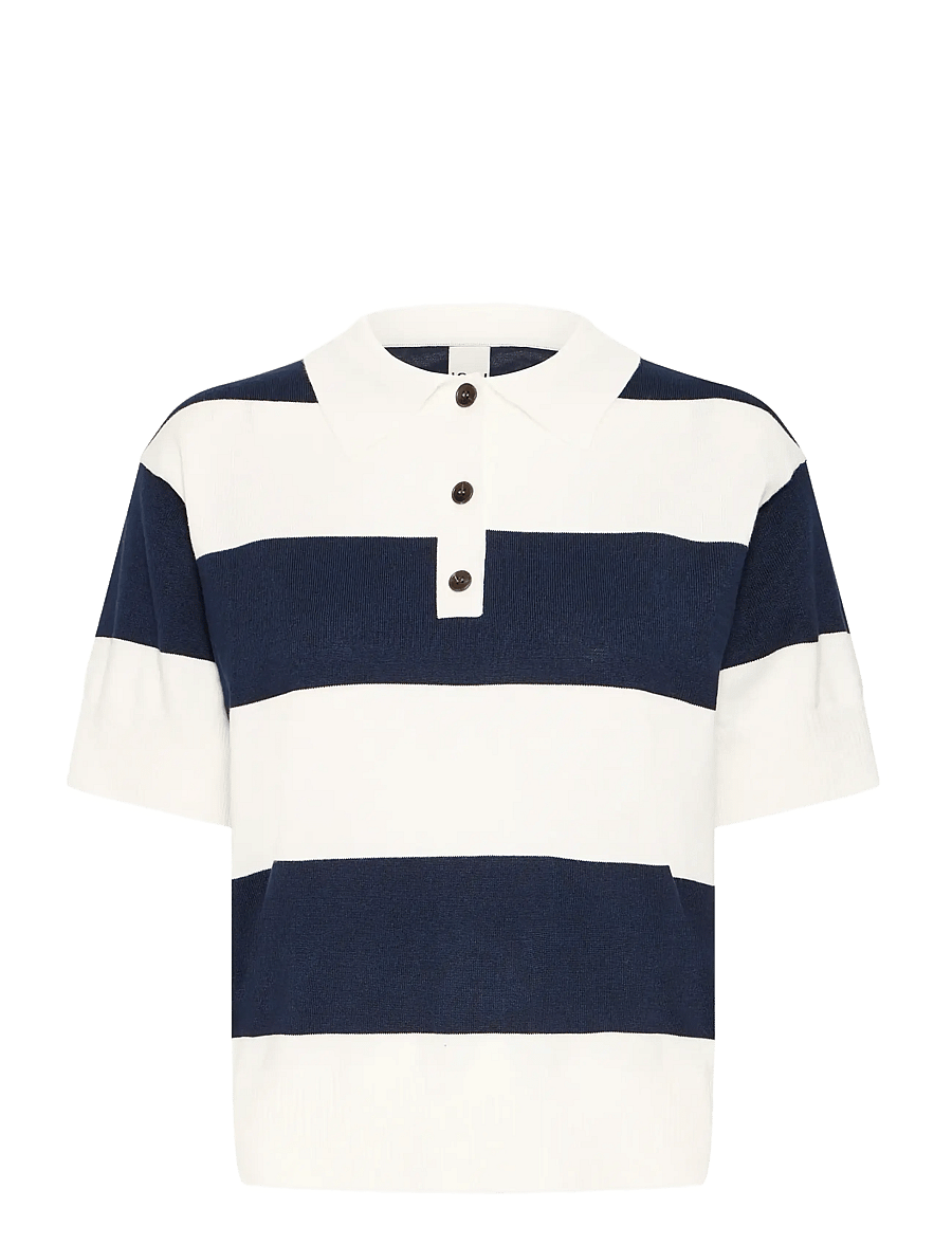 ICHI - IHLULS POLO SS - polosärgid - wide total ec white stripe - 1