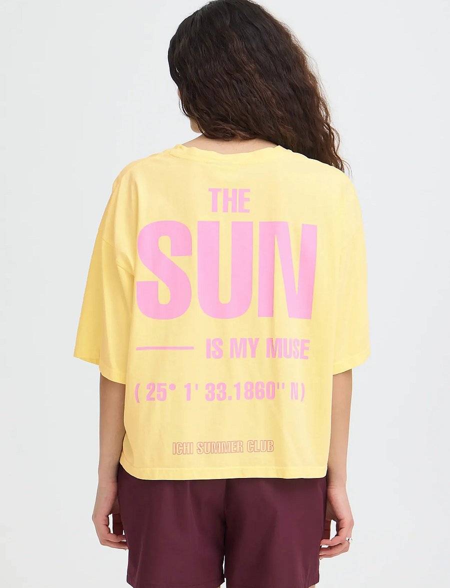 ICHI - IHNICA SS4 - crop tops - mellow yellow / wild orchid - 5