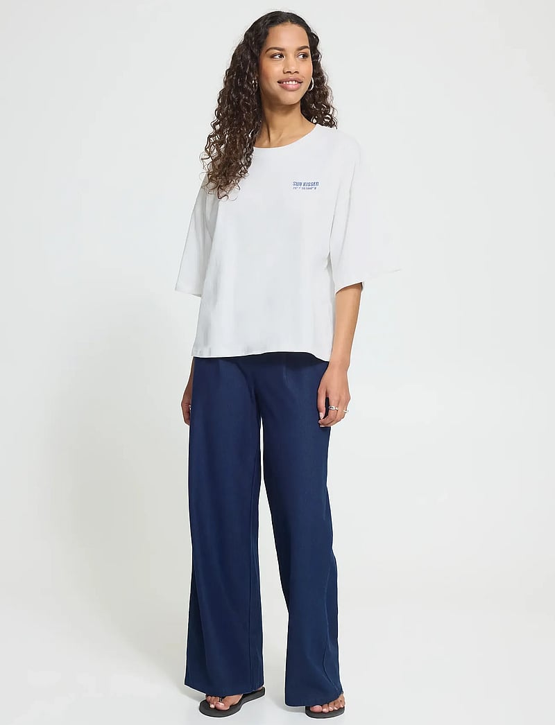 ICHI - IHNICA SS4 - crop tops - cloud dancer / wedgewood - 4