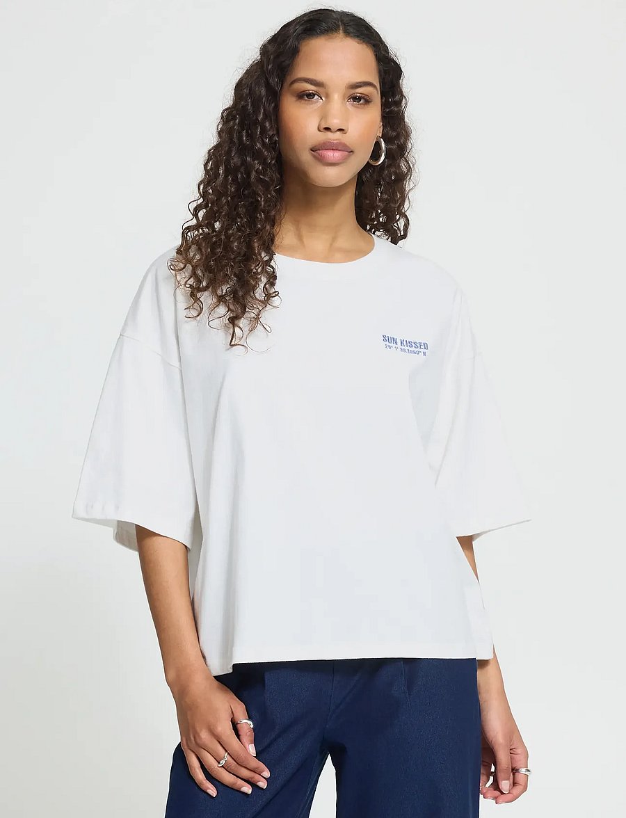 ICHI - IHNICA SS4 - crop tops - cloud dancer / wedgewood - 5