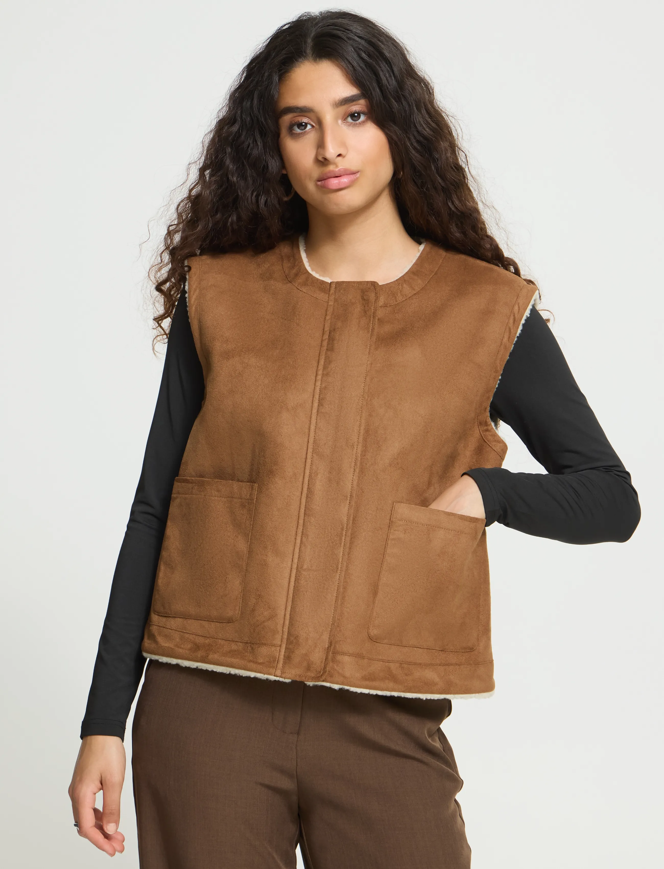 ICHI - IHINORA WA - fleece- und teddy-westen - cocoa brown - 5
