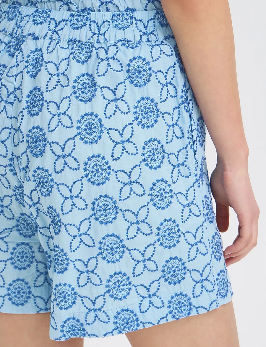 ICHI - IHGIVI SHO - casual shorts - blue flower embro - 4