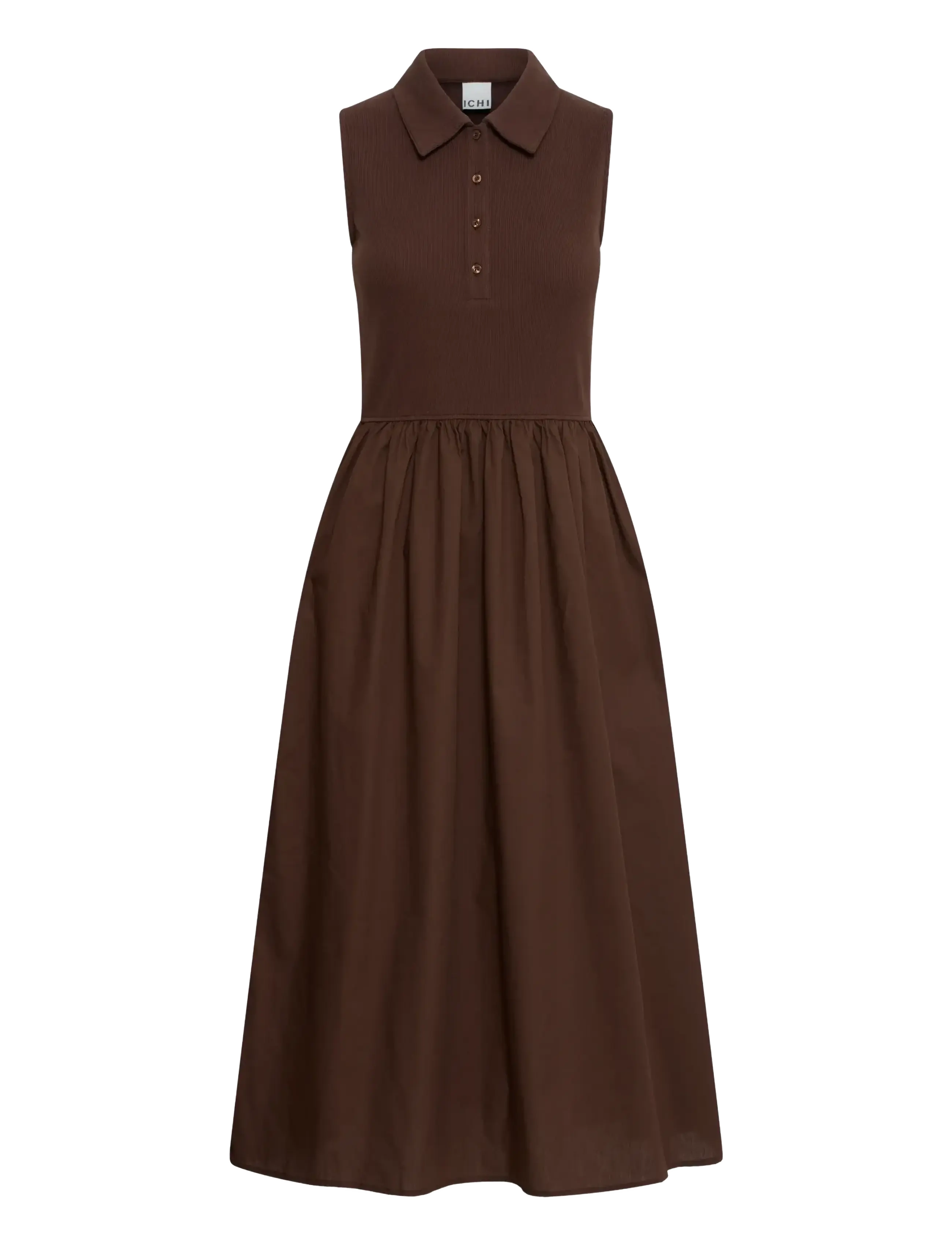 ICHI IHMONNA POLO DR - Kleider - CHICORY COFFEE / brown