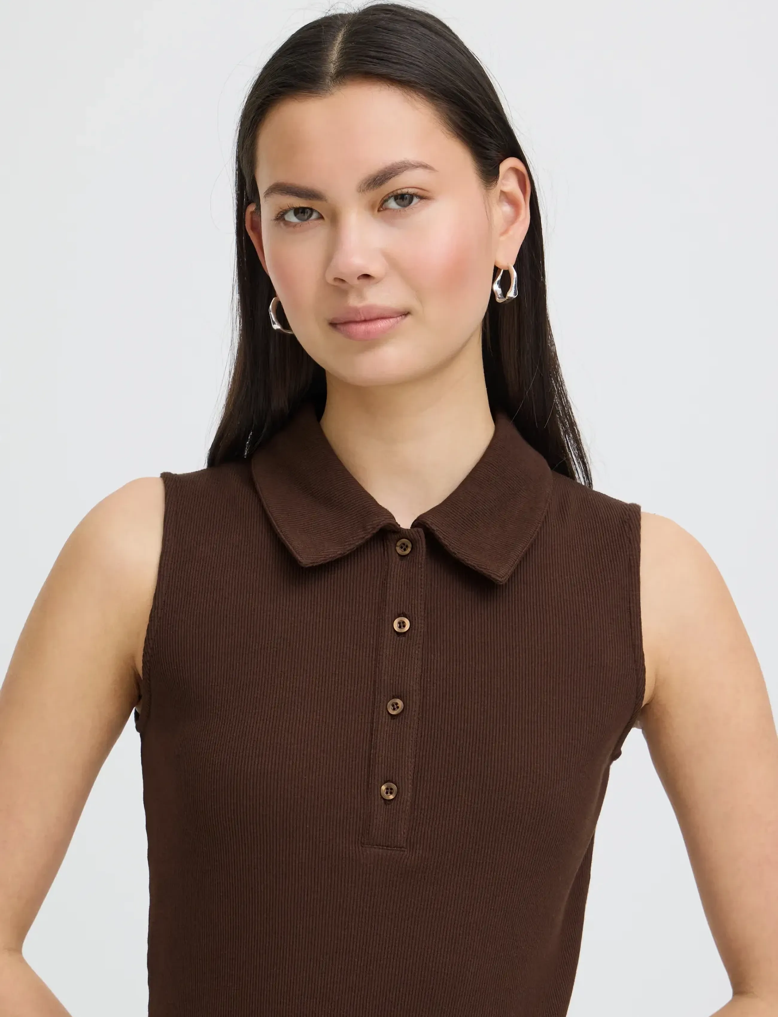 ICHI Ihmonna Polo Dr, XL, Brown, Kjoler > Skjortekjoler, Dame