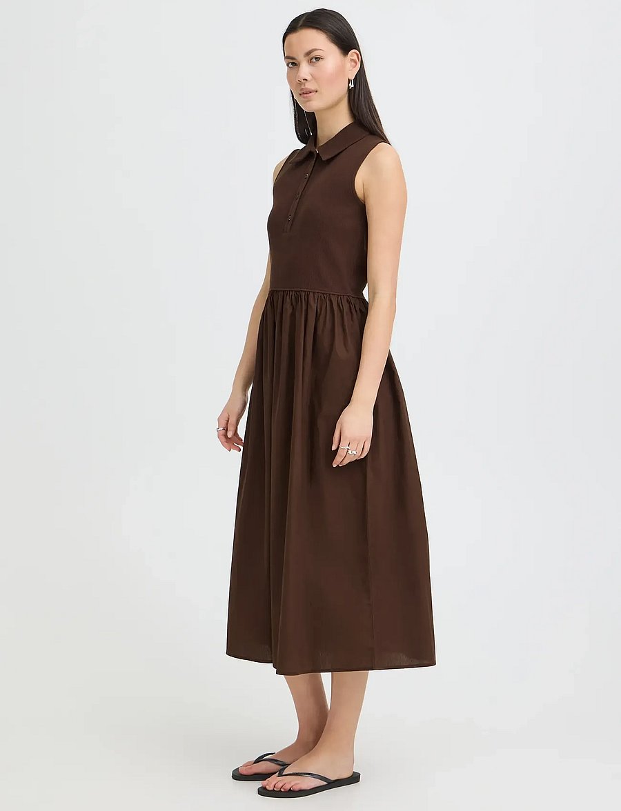 ICHI - IHMONNA POLO DR - sukienki letnie - chicory coffee - 5