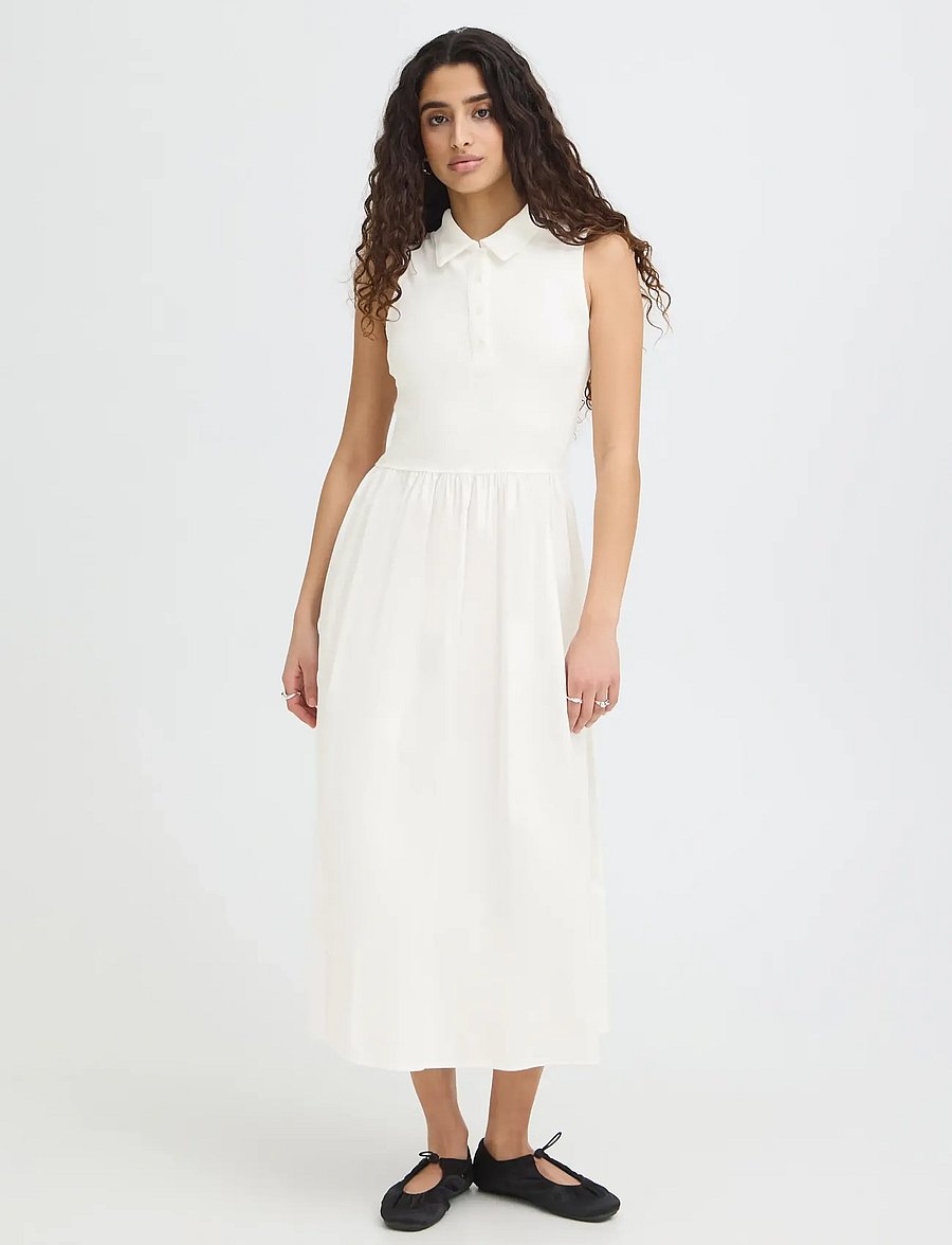 ICHI - IHMONNA POLO DR - summer dresses - cloud dancer - 0