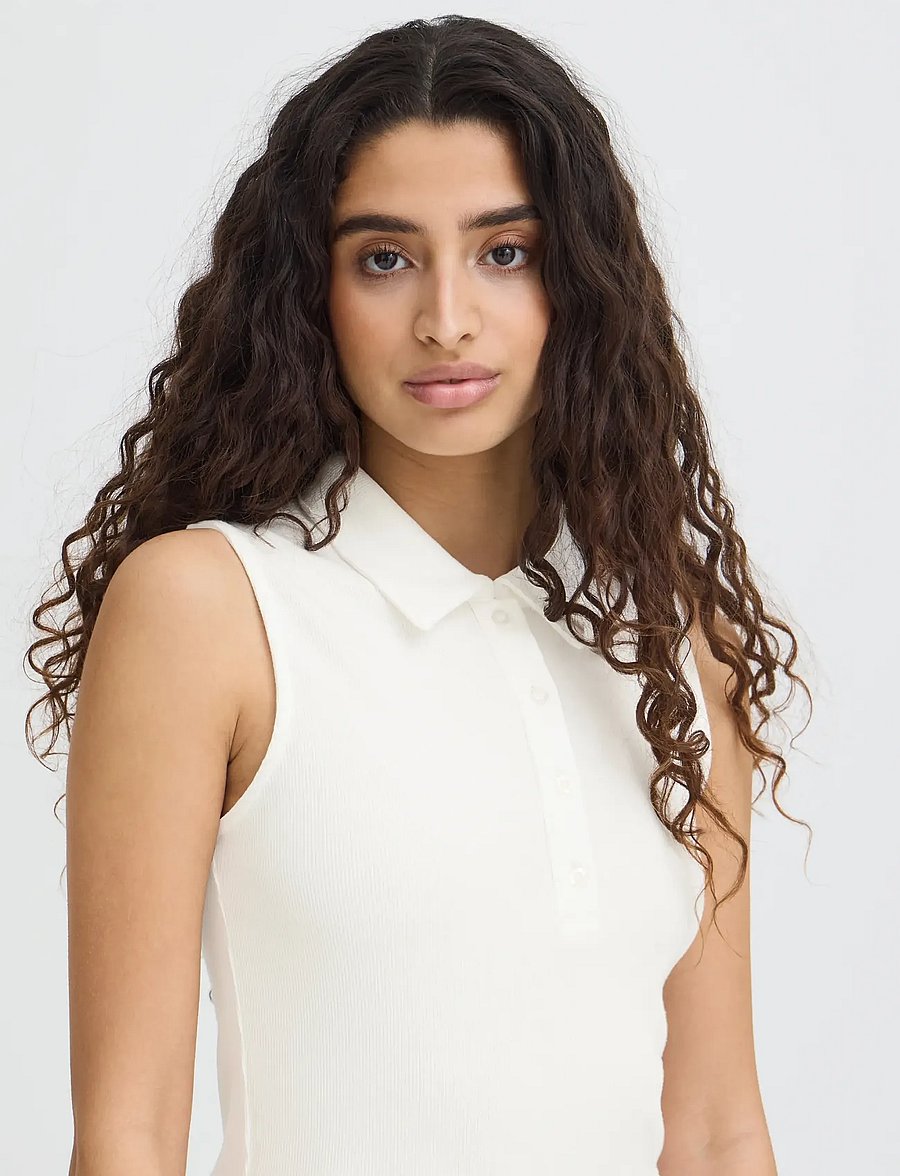 ICHI - IHMONNA POLO DR - summer dresses - cloud dancer - 4
