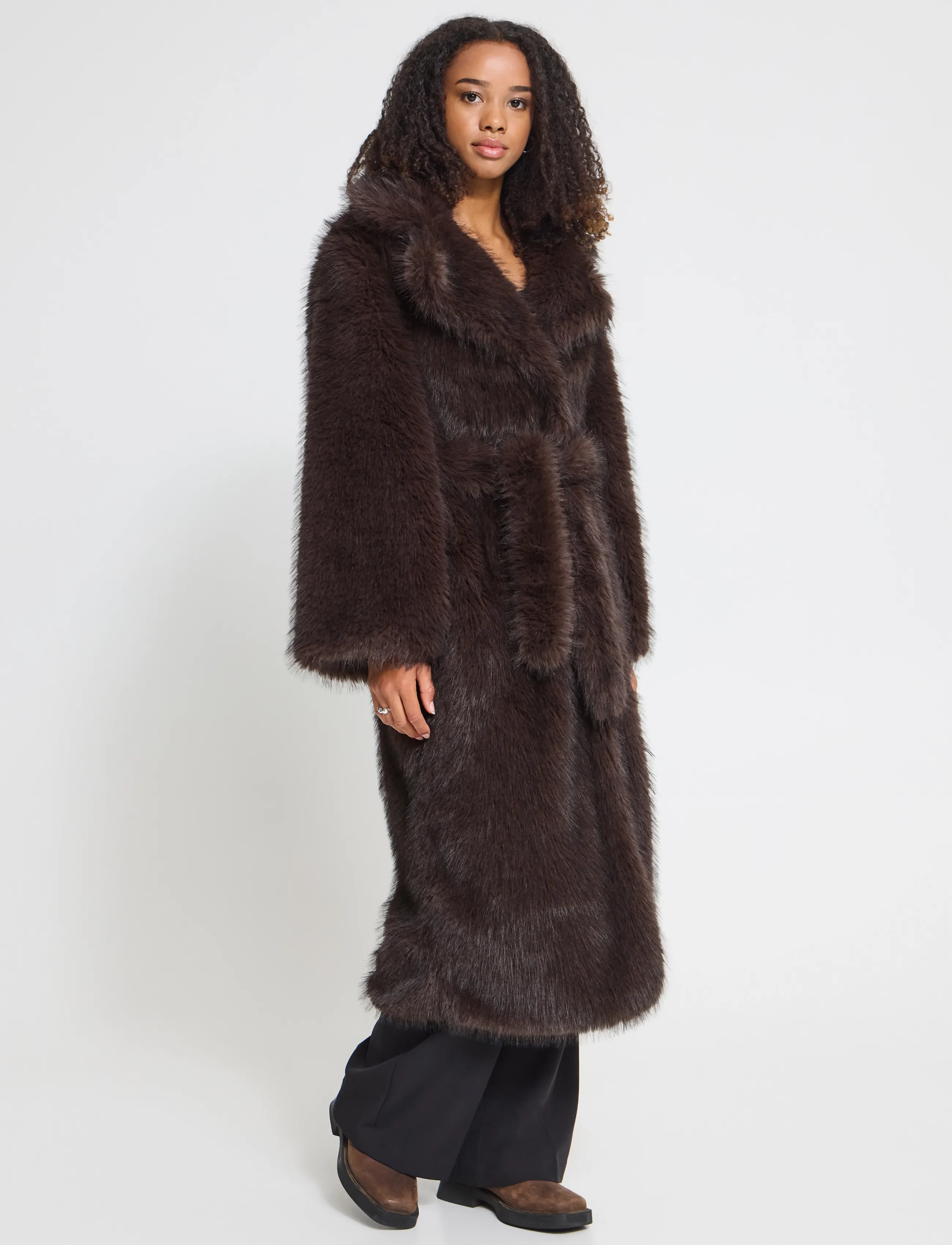 ICHI - IHHAVUZA JA - kunstpelz - chocolate brown melange - 5
