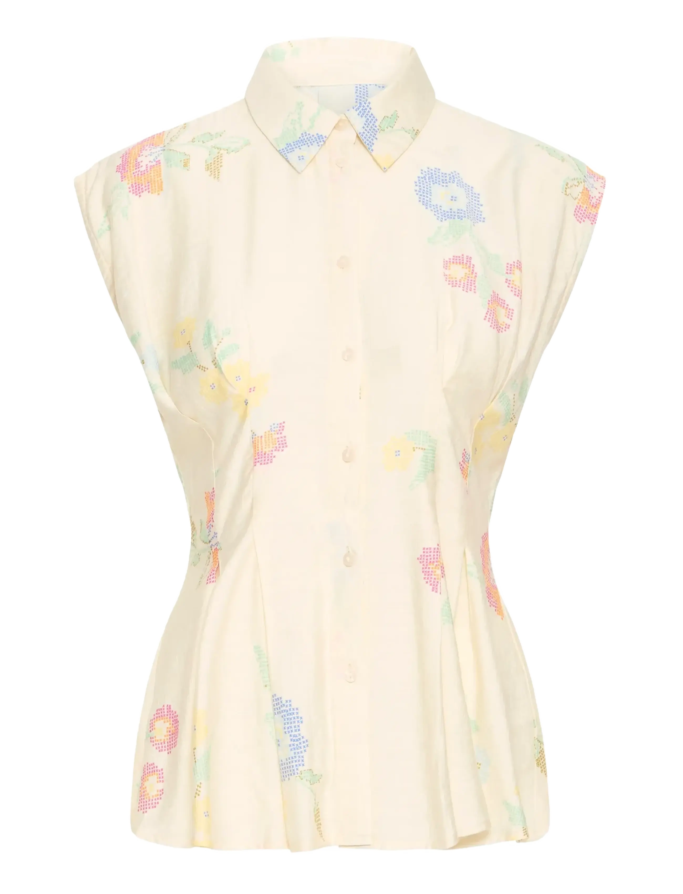 ICHI IHGINNI SH - Inspiration - CROSS STITCH FLOWERS / cream