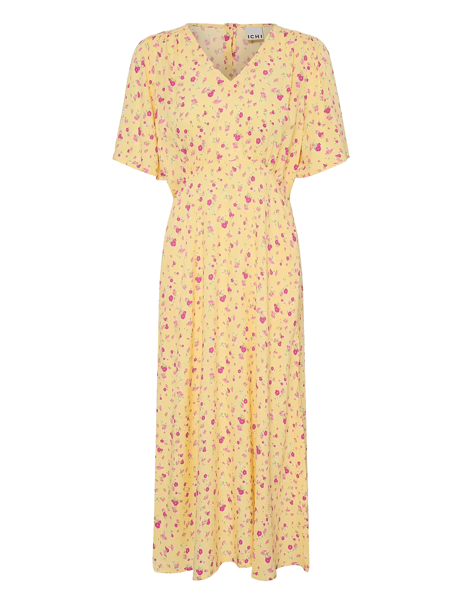ICHI - IHVERA DR42 - sommerkleider - mellow yellow flower - 1