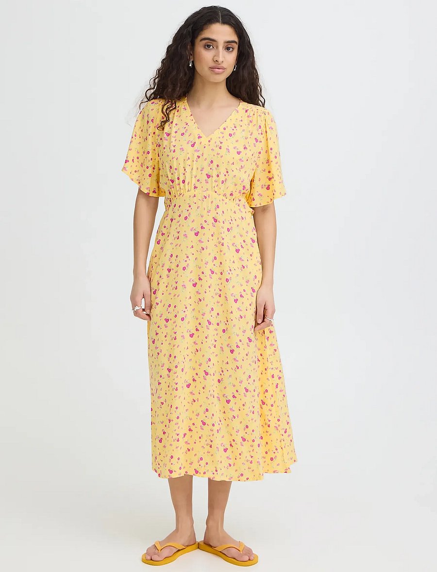 ICHI - IHVERA DR42 - sommerkleider - mellow yellow flower - 0