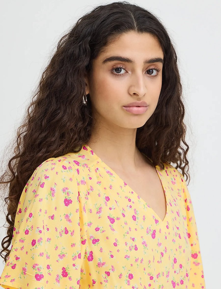 ICHI - IHVERA DR42 - sommerkleider - mellow yellow flower - 4