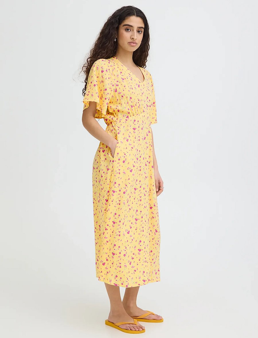 ICHI - IHVERA DR42 - sommerkleider - mellow yellow flower - 5
