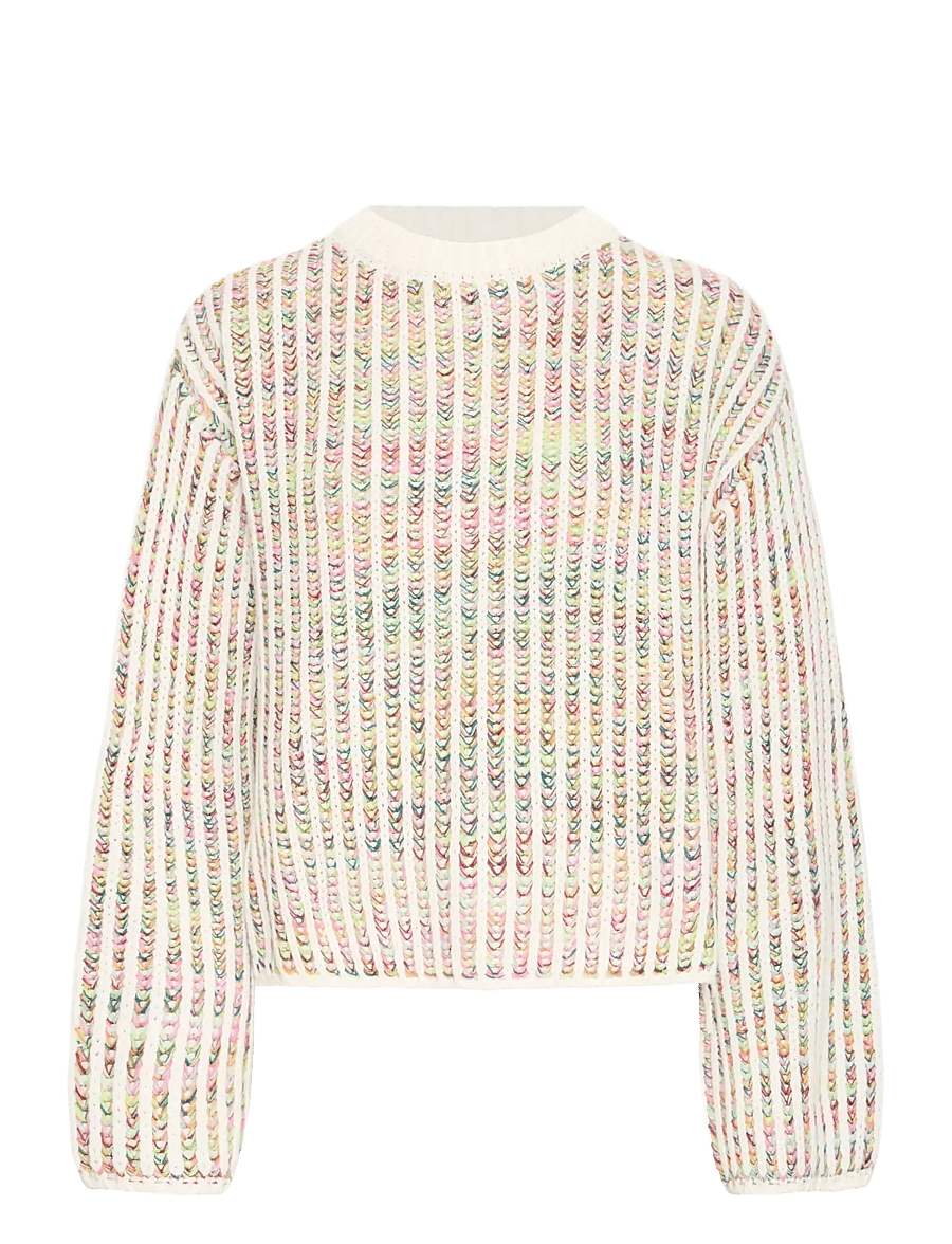 ICHI - IHANILA LS - jumpers - cloud dancer w multicolor - 1