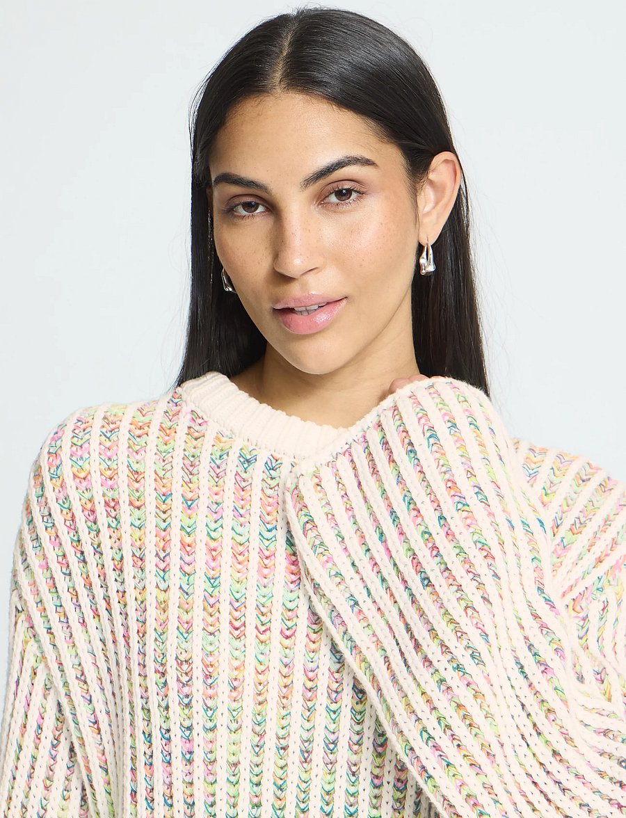 ICHI - IHANILA LS - jumpers - cloud dancer w multicolor - 4