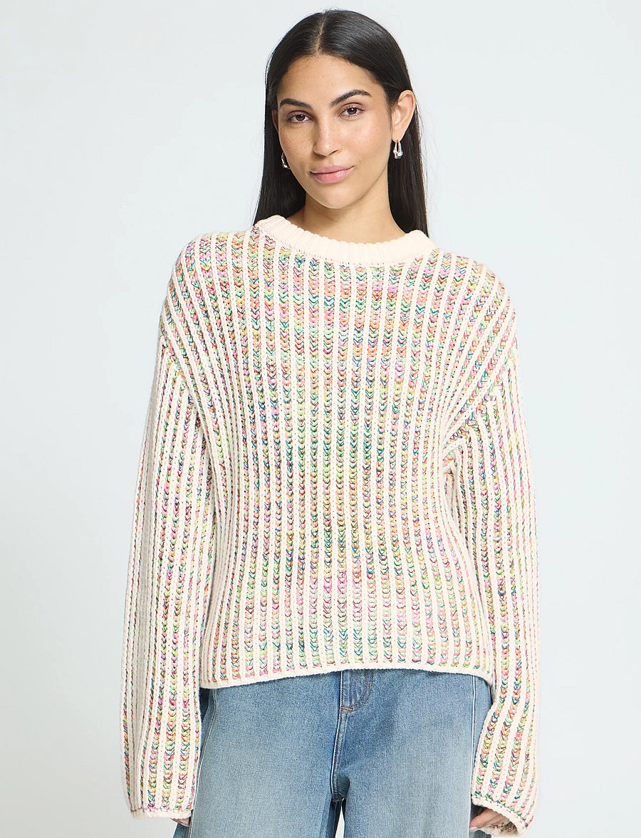 ICHI - IHANILA LS - jumpers - cloud dancer w multicolor - 5