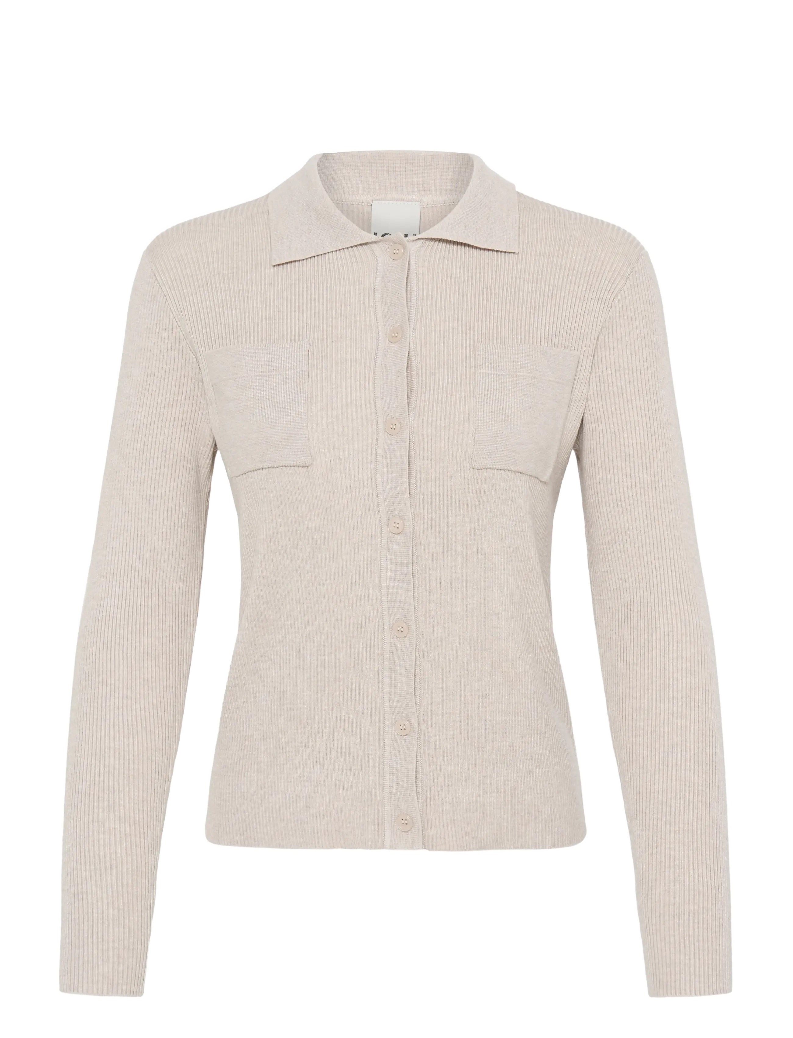 ICHI IHLULS RIB POLO CA - Everyday Style - OATMEAL MELANGE / beige