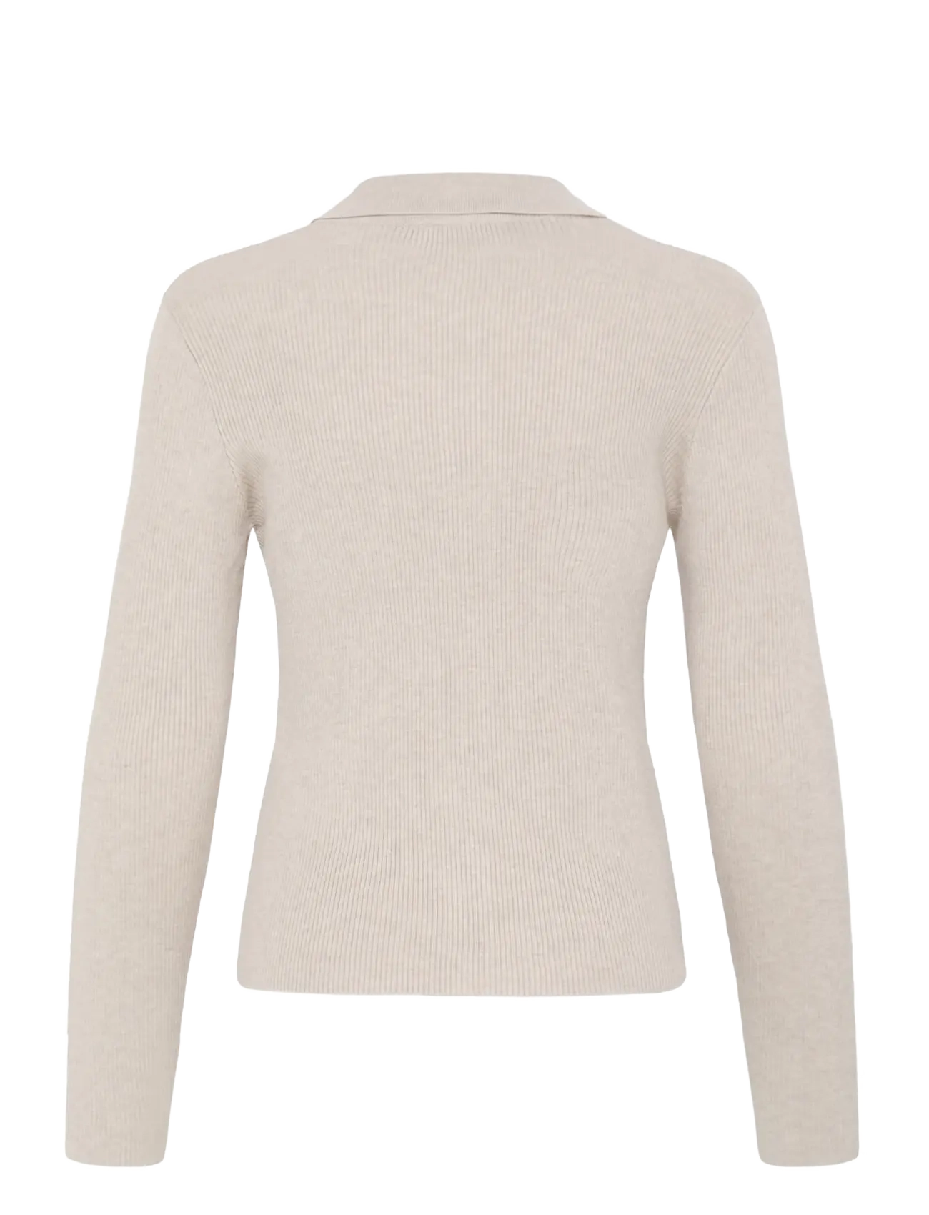 ICHI - IHLULS RIB POLO CA - cardigans - oatmeal melange - 2