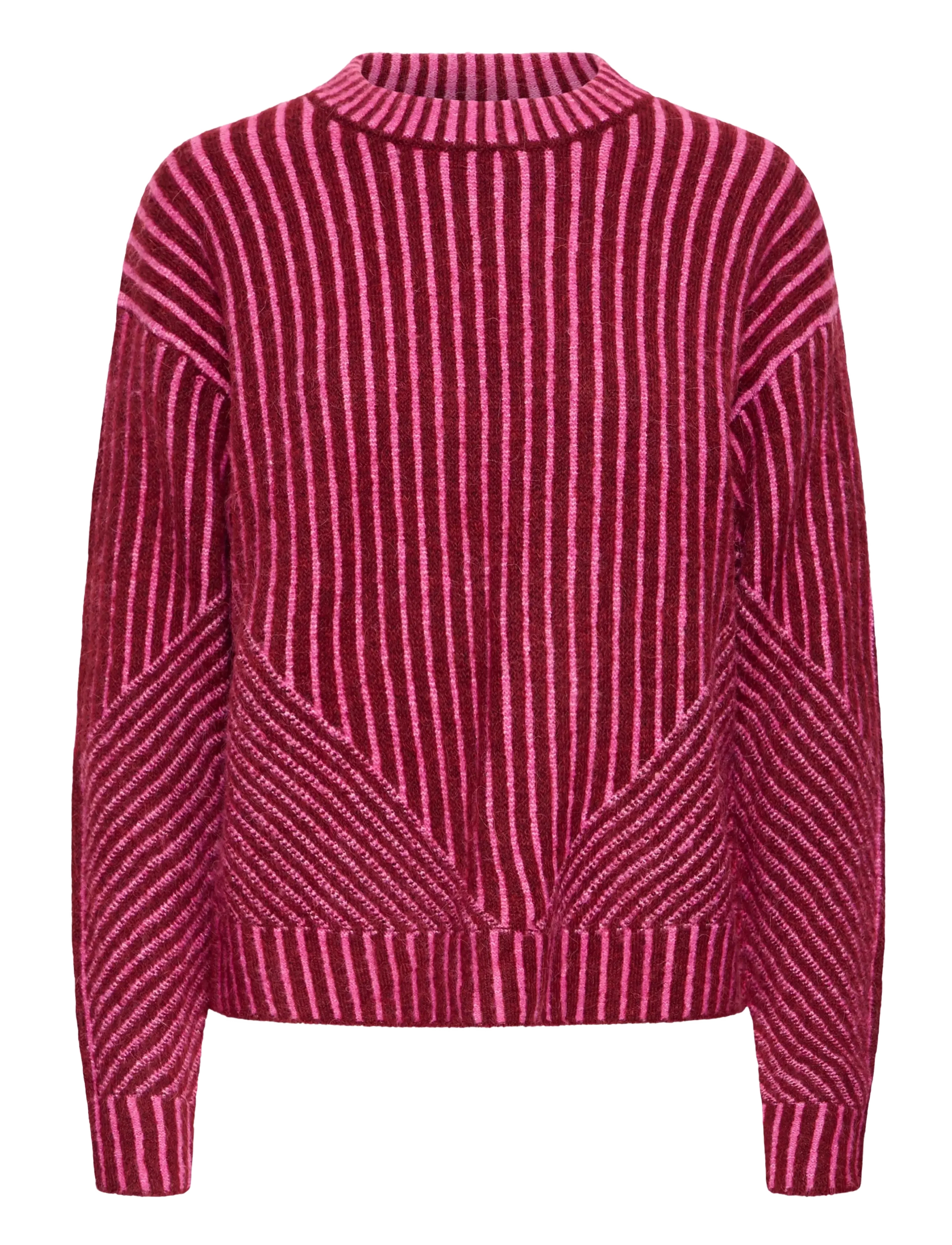 ICHI IHKAMARA LS STRIPE5 - Striktrøjer - RHODODENDRON PINK STRIPE / burgundy