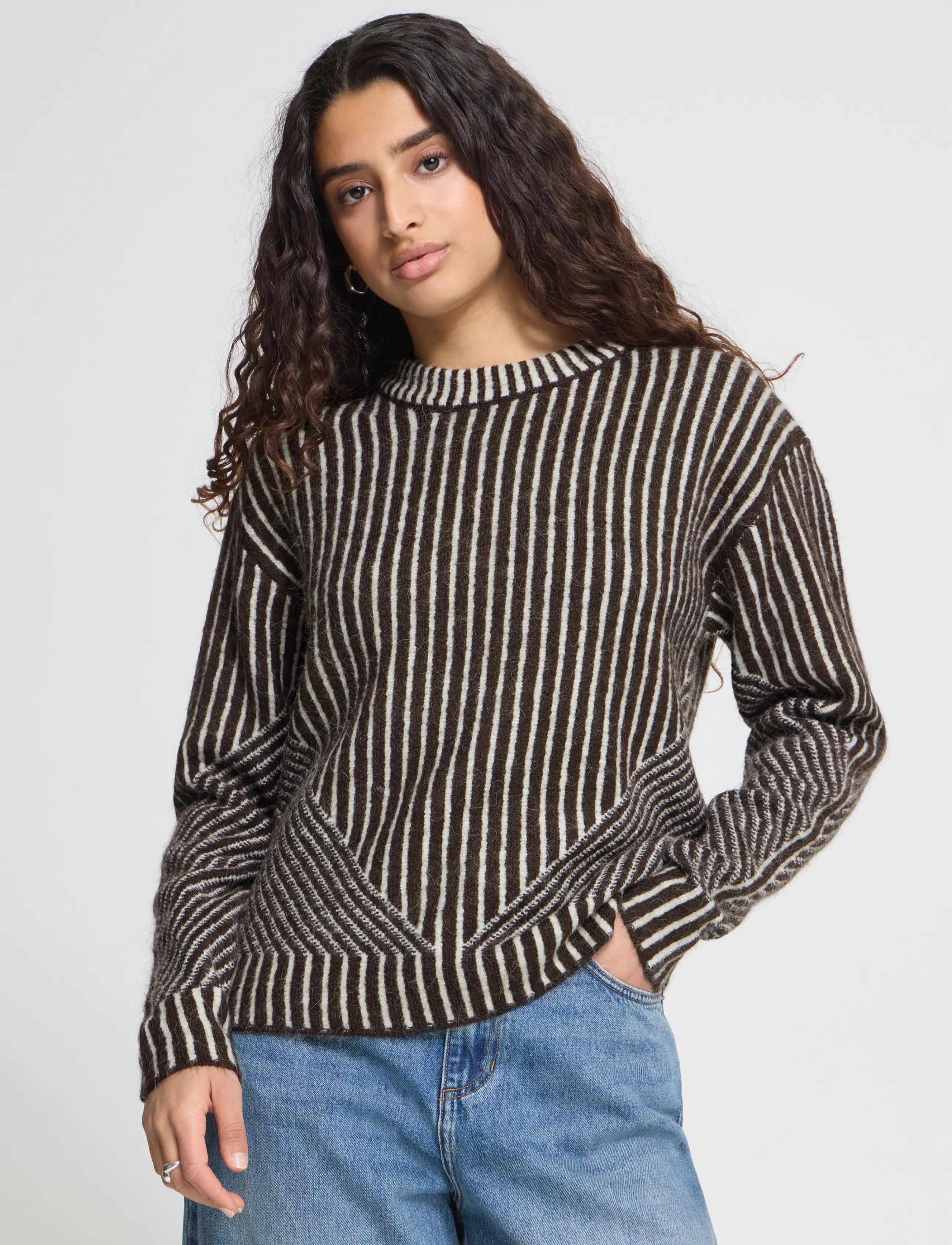 ICHI - IHKAMARA LS STRIPE5 - pullover - chocolate torte c.d. stripe - 5