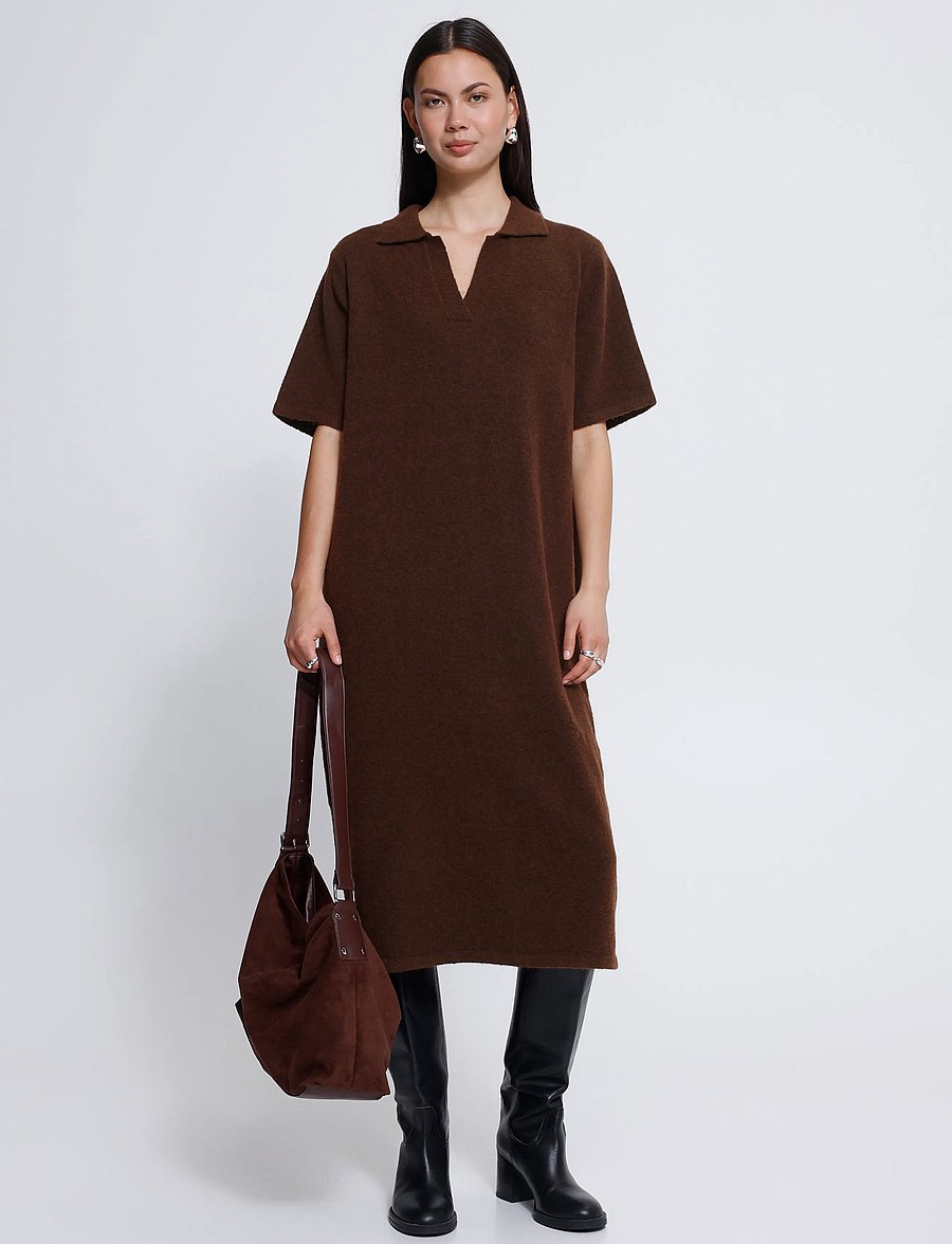 ICHI - IHDASILA DR4 - knitted dresses - chicory coffee - 0
