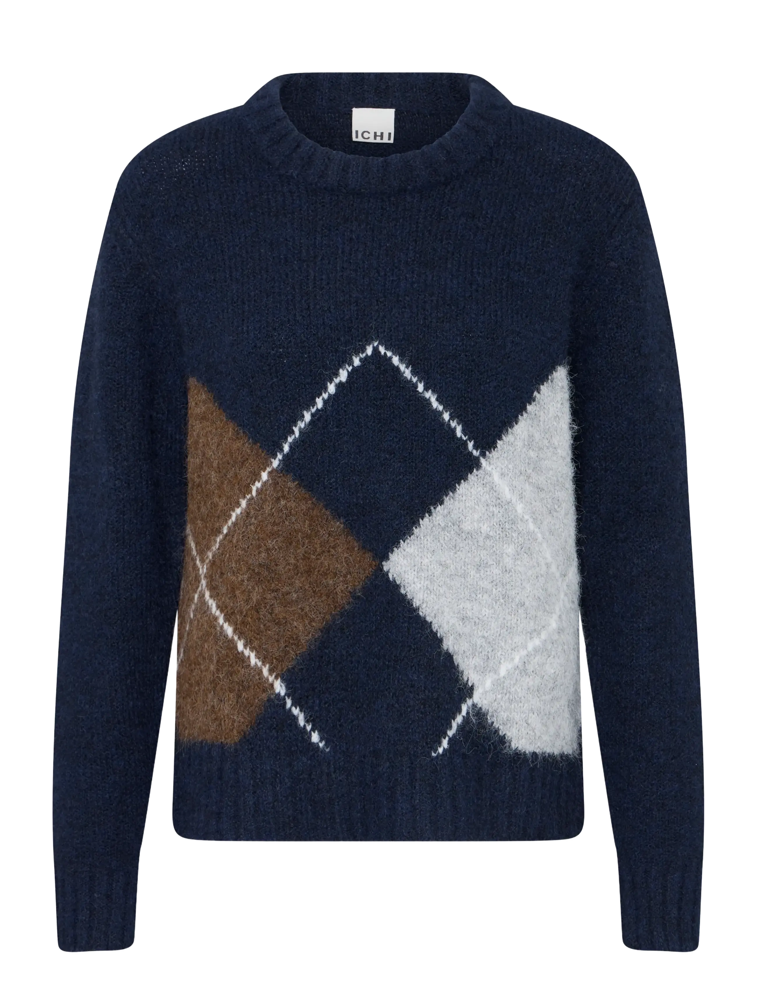 ICHI IHBAYANA LS - Striktrøjer - TOTAL ECLIPSE HARLEKIN / navy