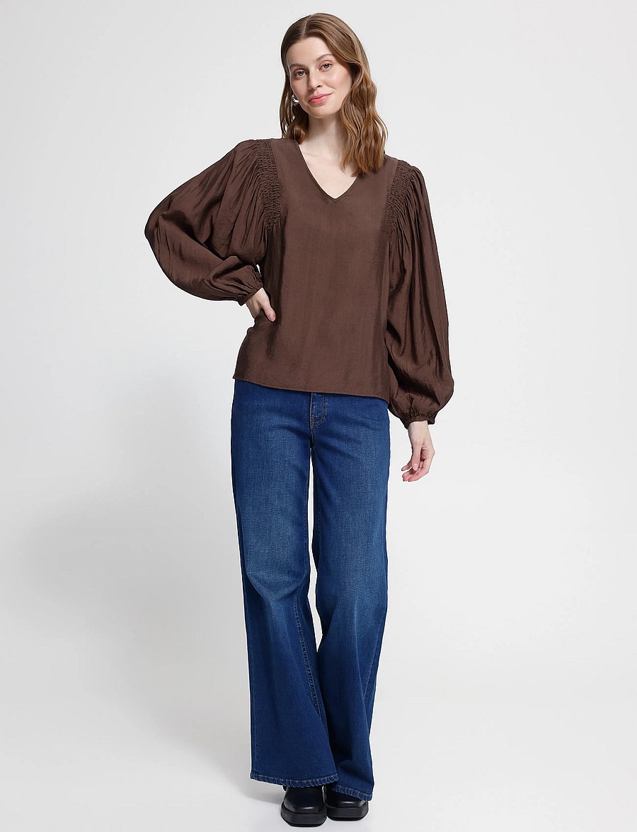 ICHI - IHIMELDA LS - långärmade blusar - chicory coffee - 0