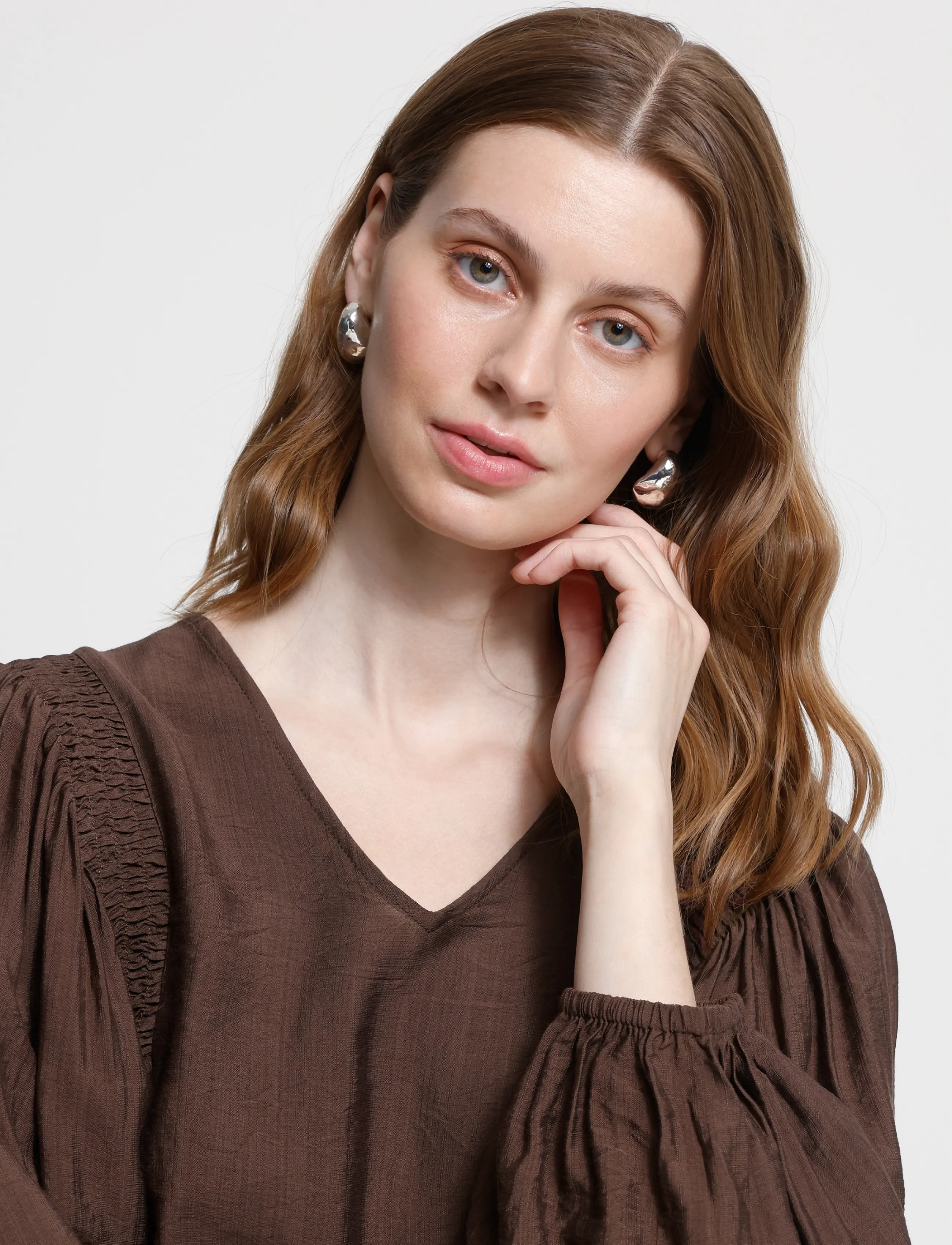 ICHI - IHIMELDA LS - långärmade blusar - chicory coffee - 4