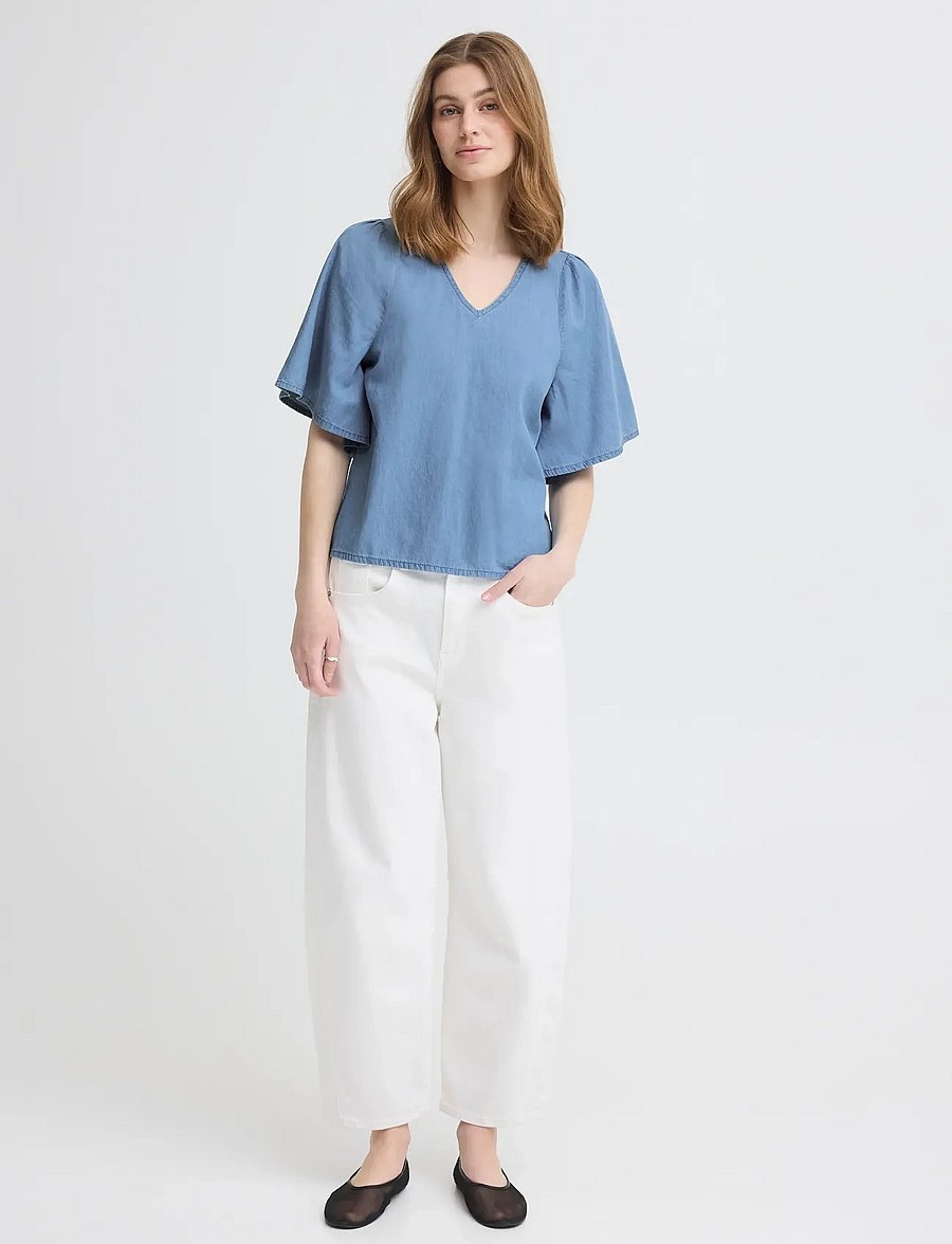 ICHI - IHBARCY ZABBY MS - kortærmede bluser - light blue - 0
