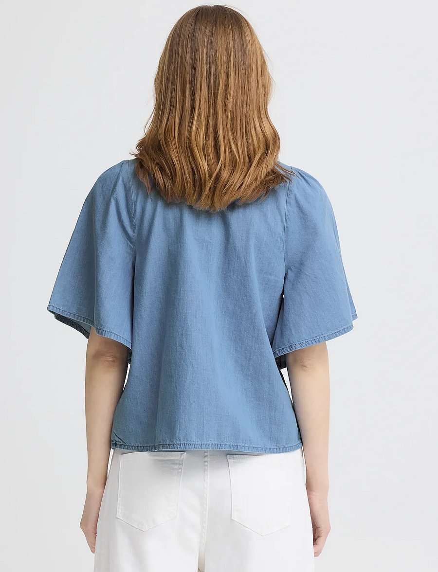 ICHI - IHBARCY ZABBY MS - kortærmede bluser - light blue - 3