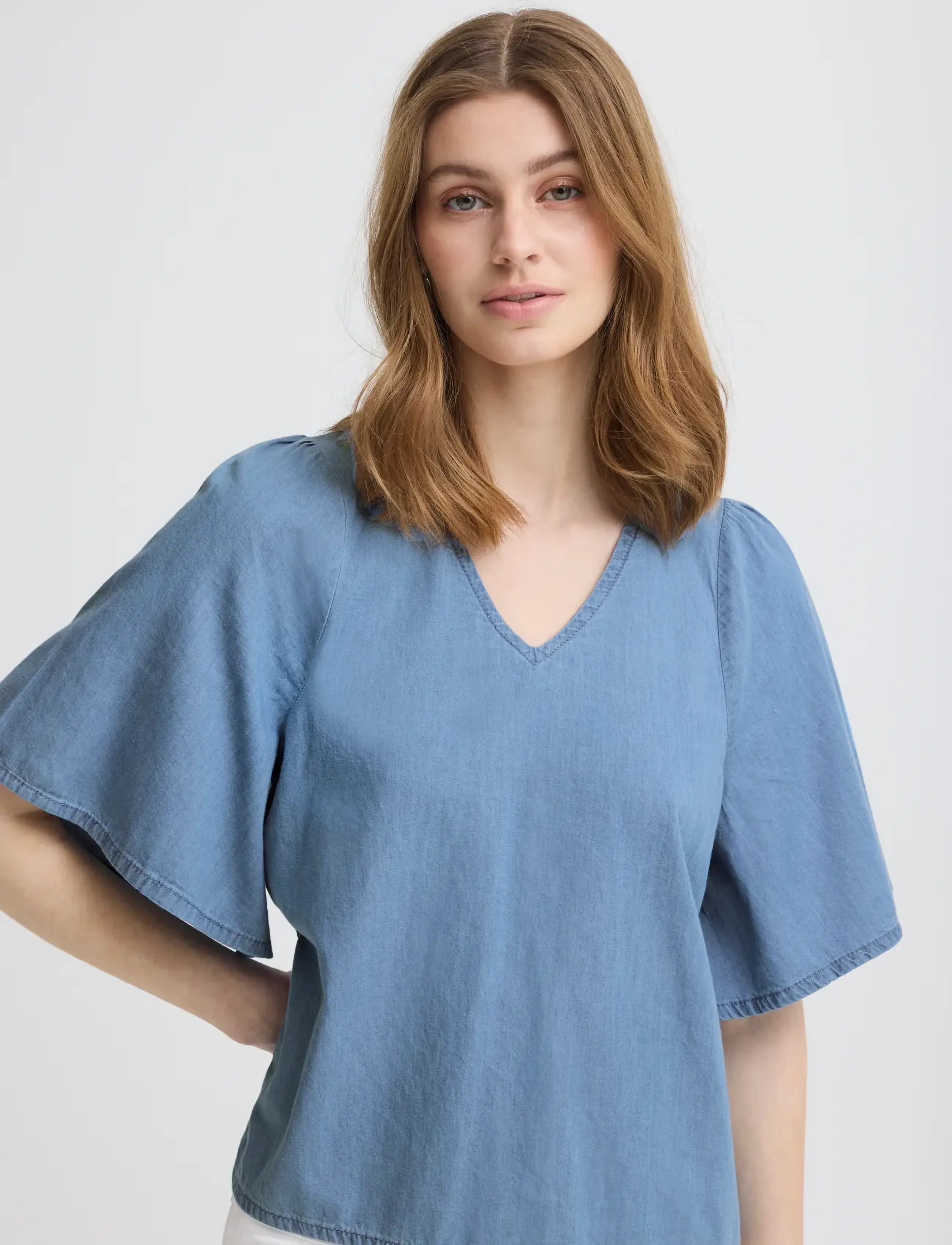 ICHI - IHBARCY ZABBY MS - lyhythihaiset puserot - light blue - 4