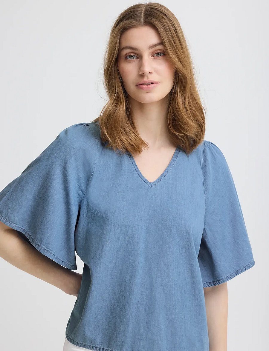 ICHI - IHBARCY ZABBY MS - kortærmede bluser - light blue - 4