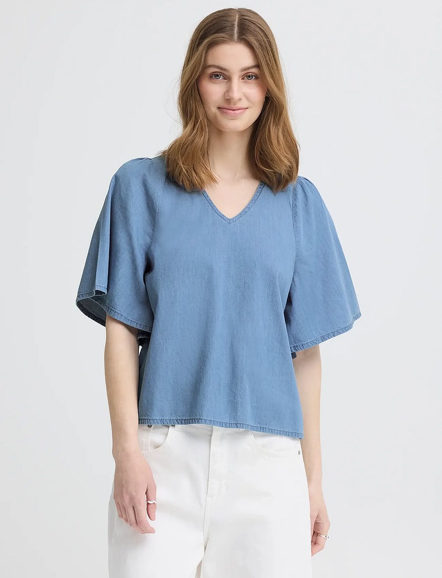 ICHI - IHBARCY ZABBY MS - kortærmede bluser - light blue - 5