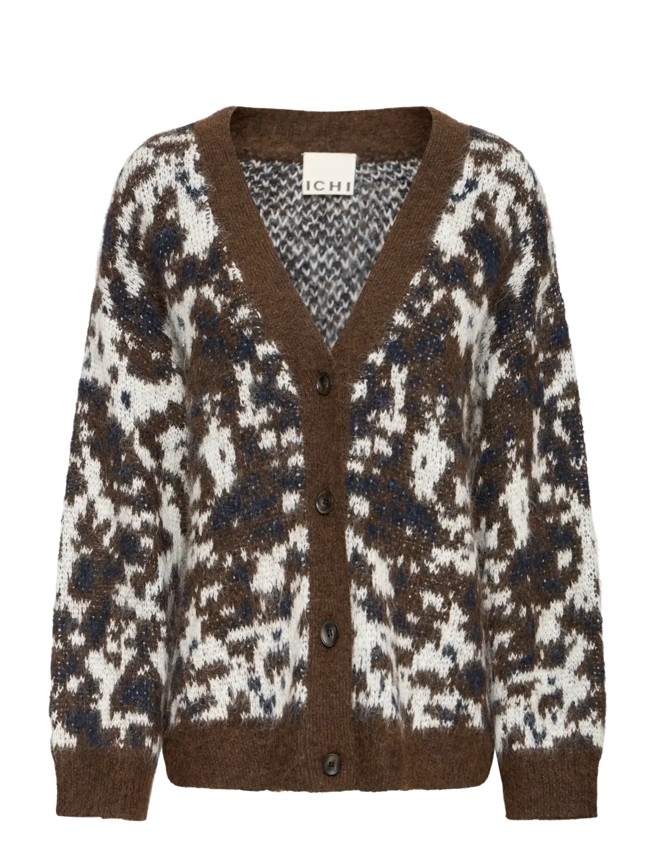 ICHI IHBAYANA CA - Strickmode - COFFEE BEAN SPOTTED / brown