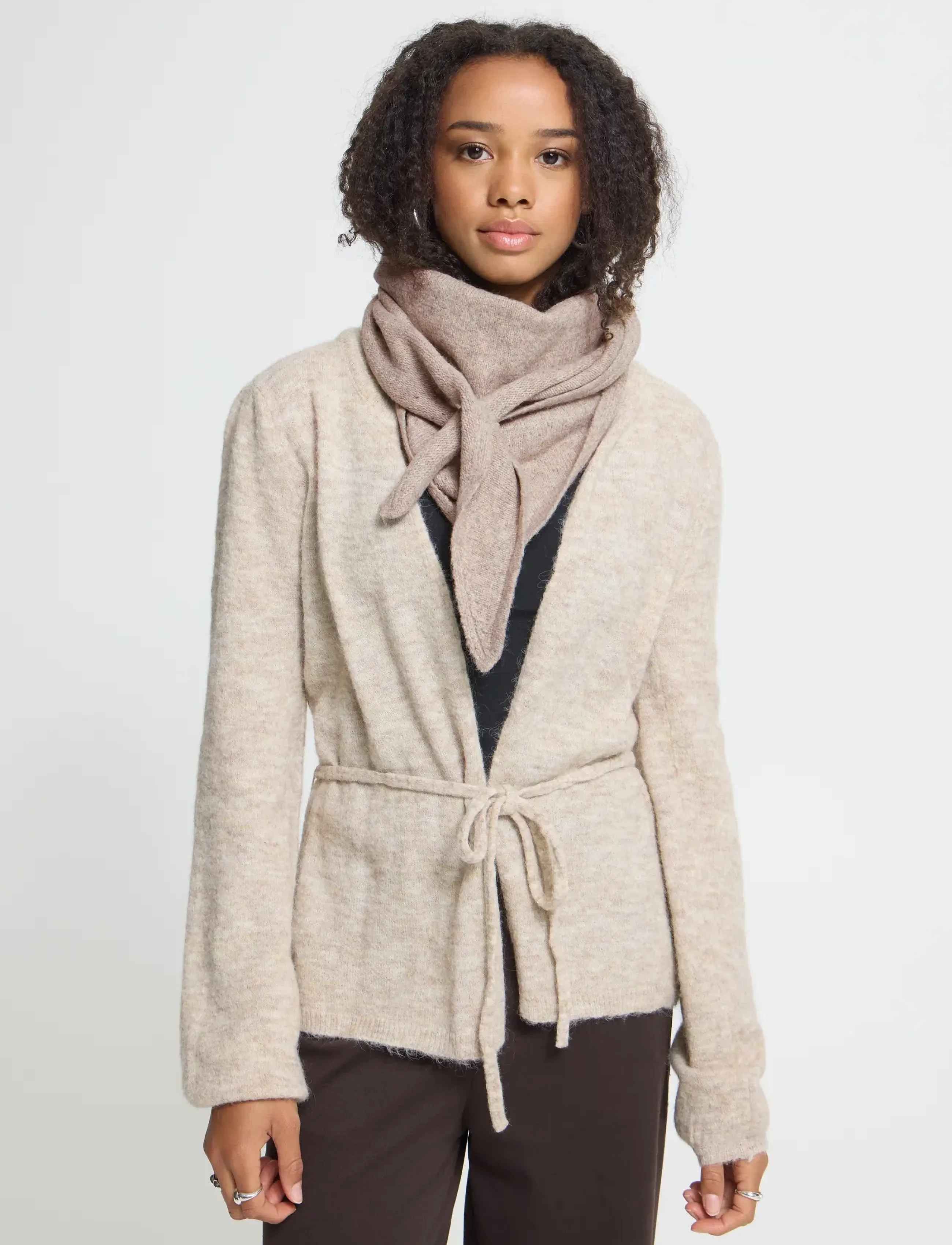 ICHI - IAGRY SC - winter scarves - oatmeal melange - 0
