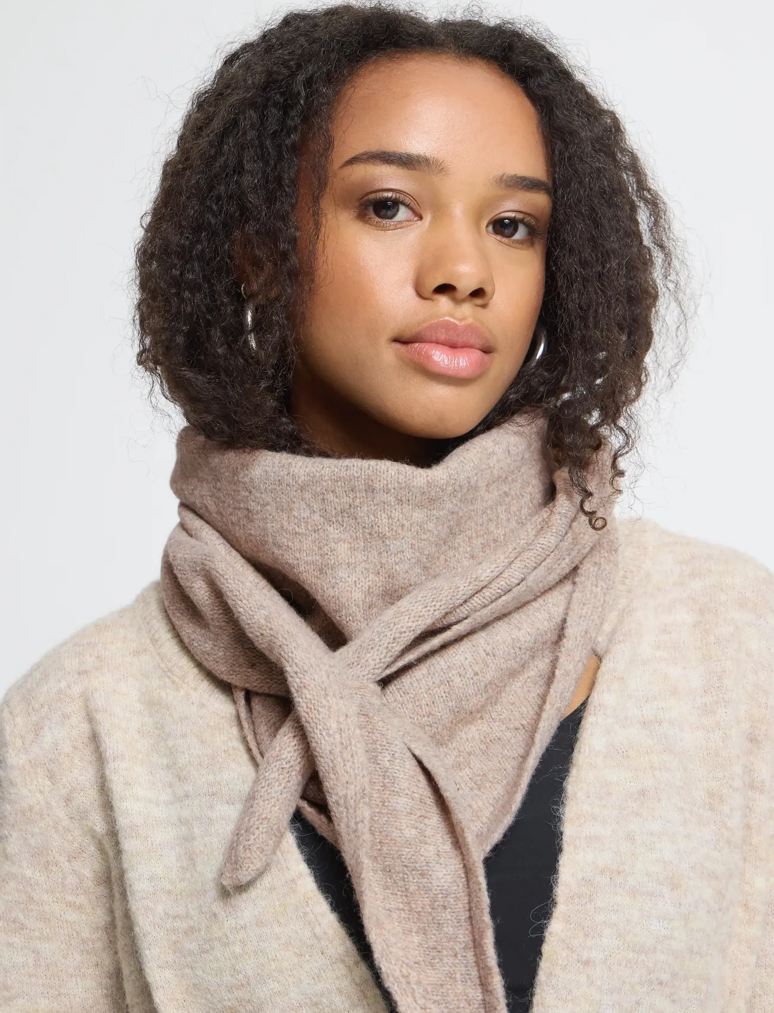 ICHI - IAGRY SC - winter scarves - oatmeal melange - 3