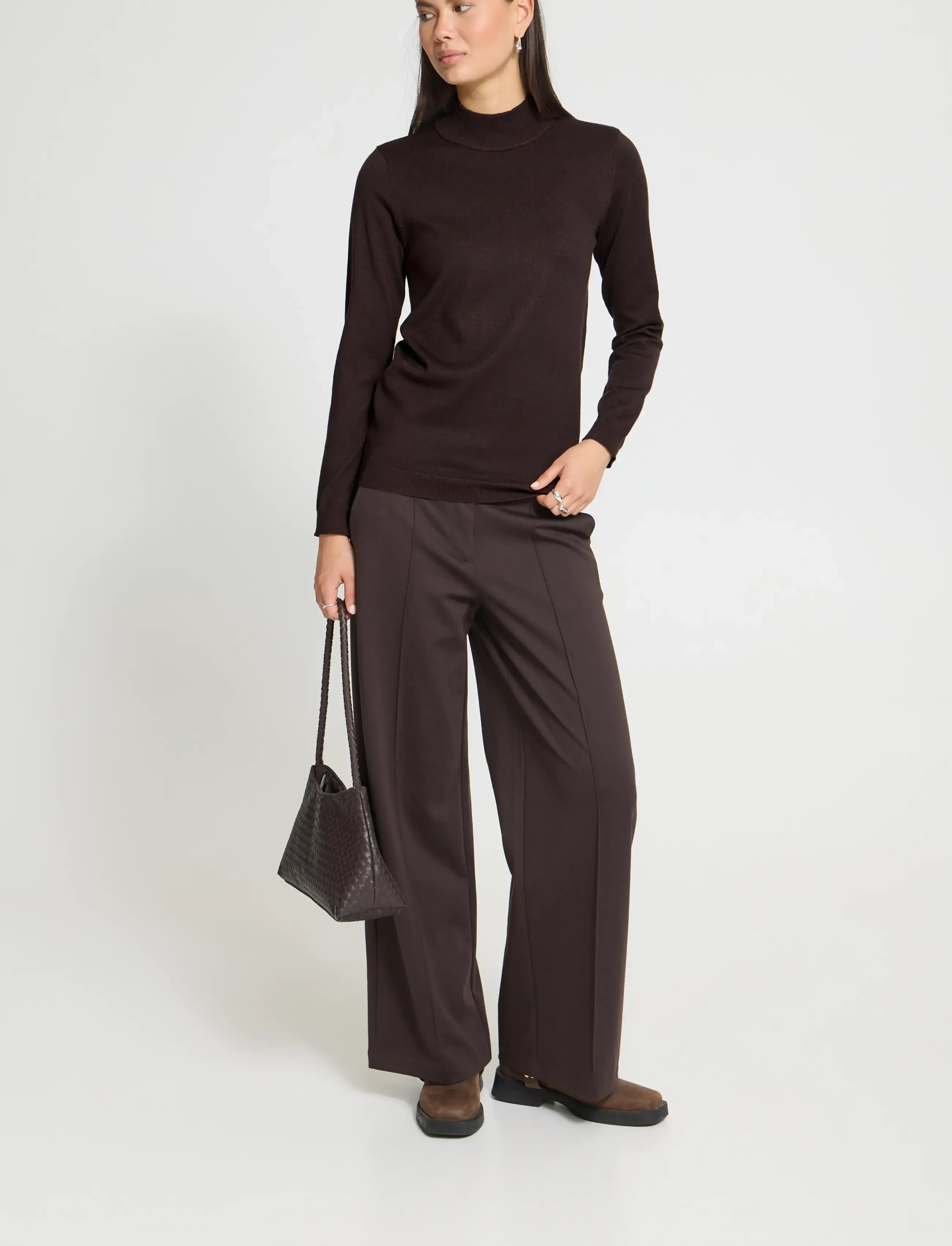 ICHI Ihluls Turtleneck Ls, XL, Knitwear, Braun - Turtleneck, Frauen