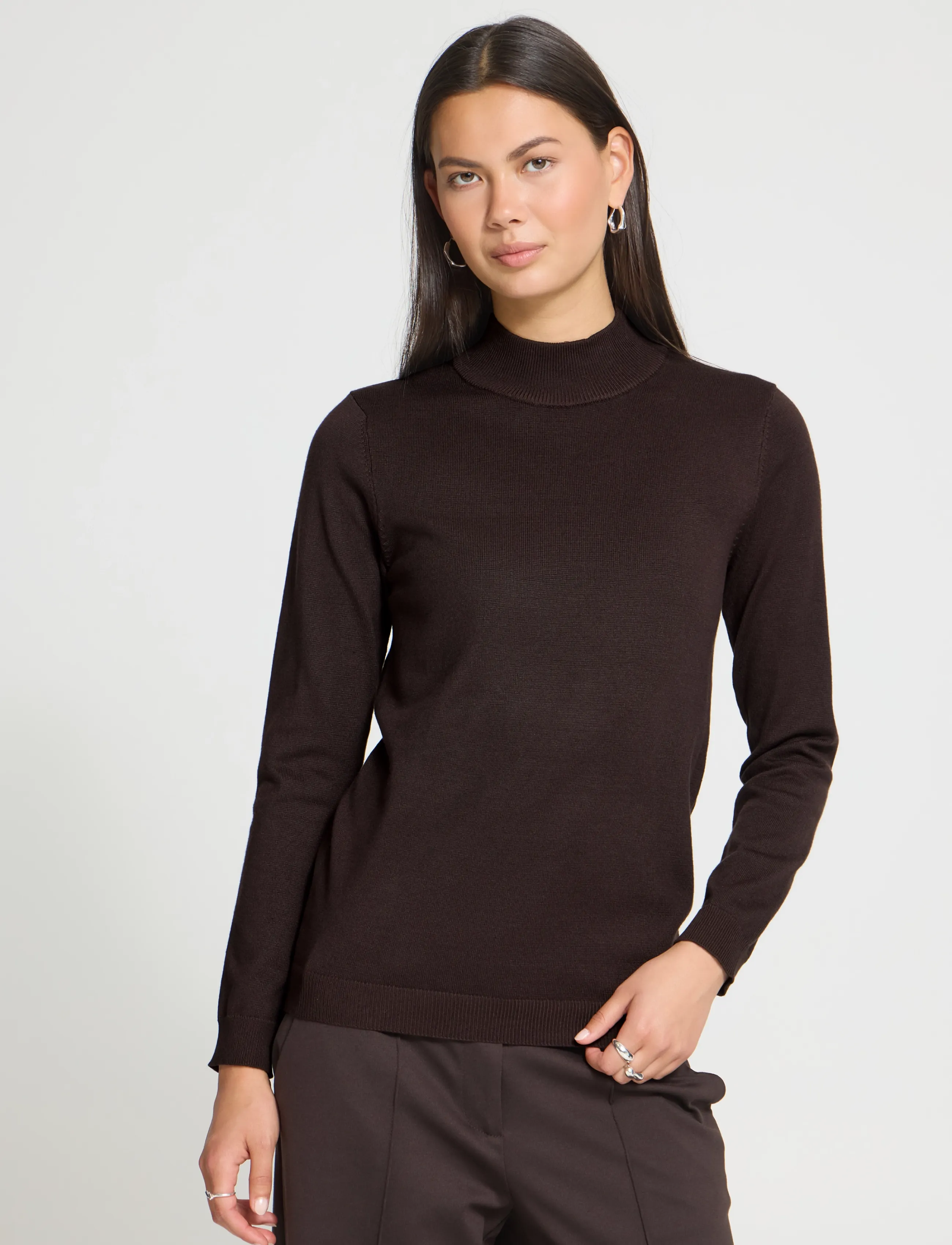ICHI - IHLULS TURTLENECK LS - polotröjor - chocolate torte - 5