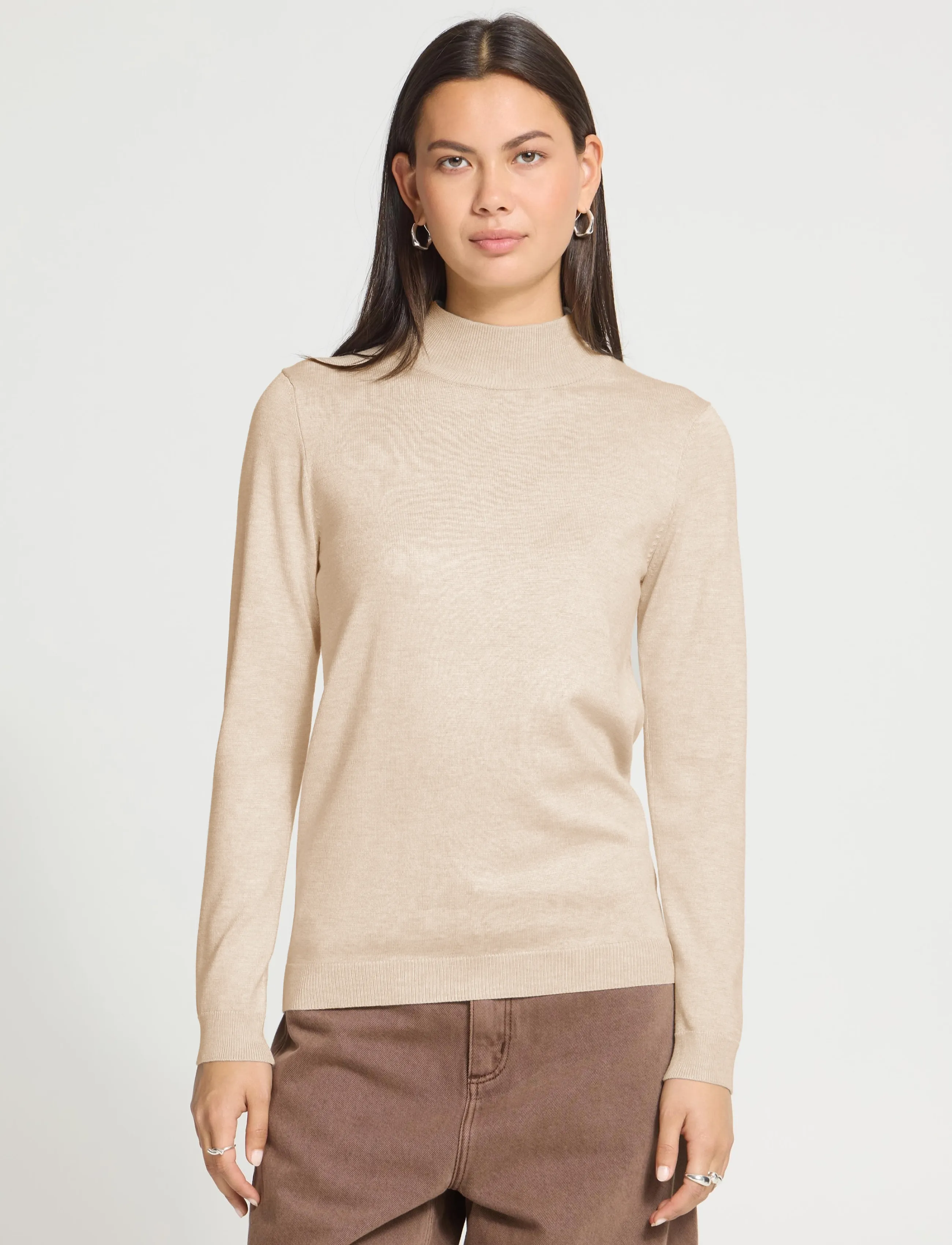 ICHI - IHLULS TURTLENECK LS - oatmeal melange - 5